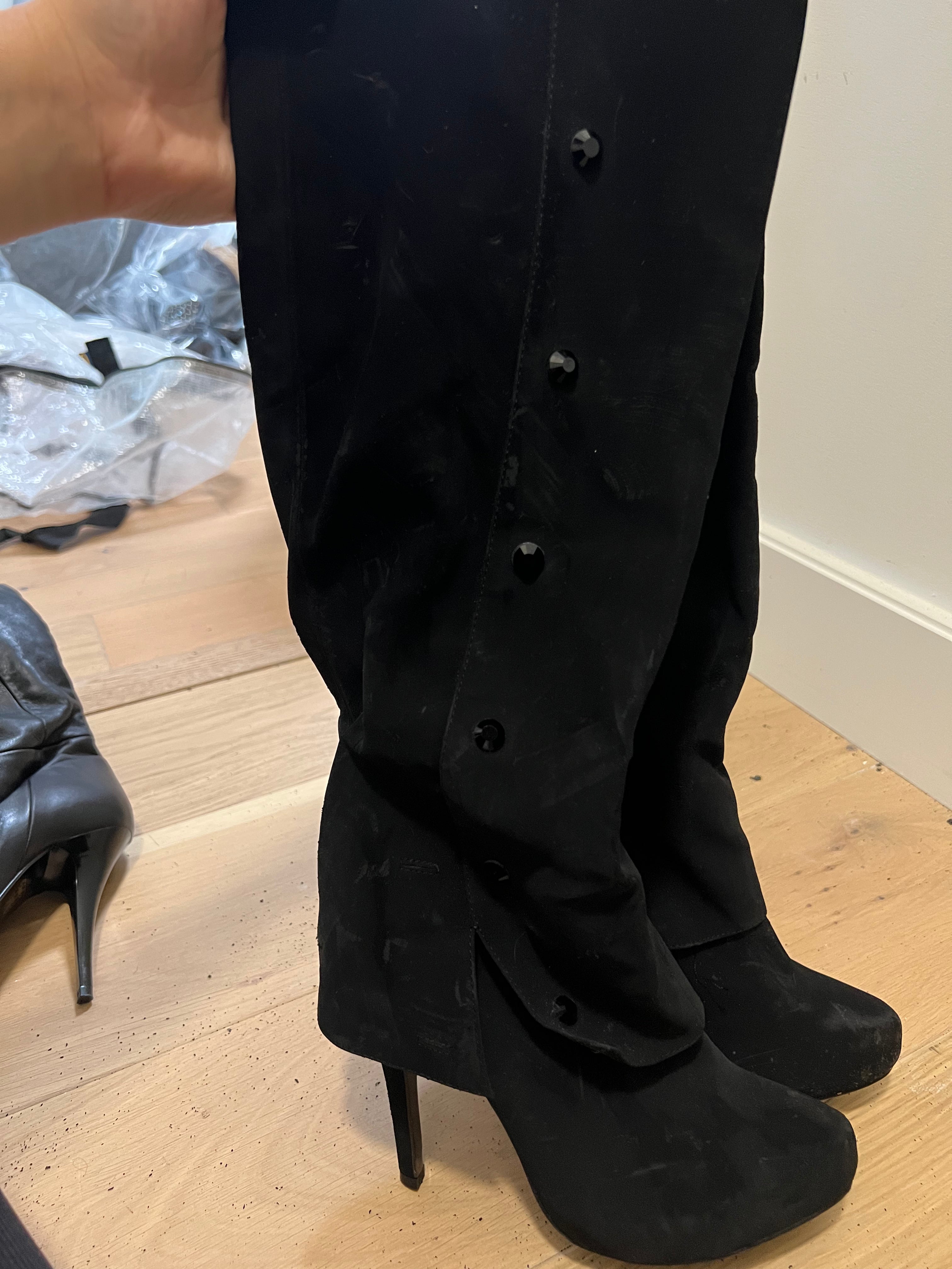 Knee high heel boots / Suedette