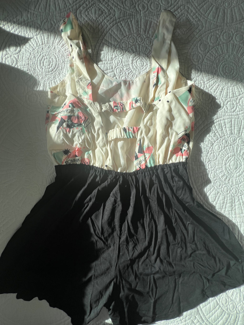Pattern and black romper