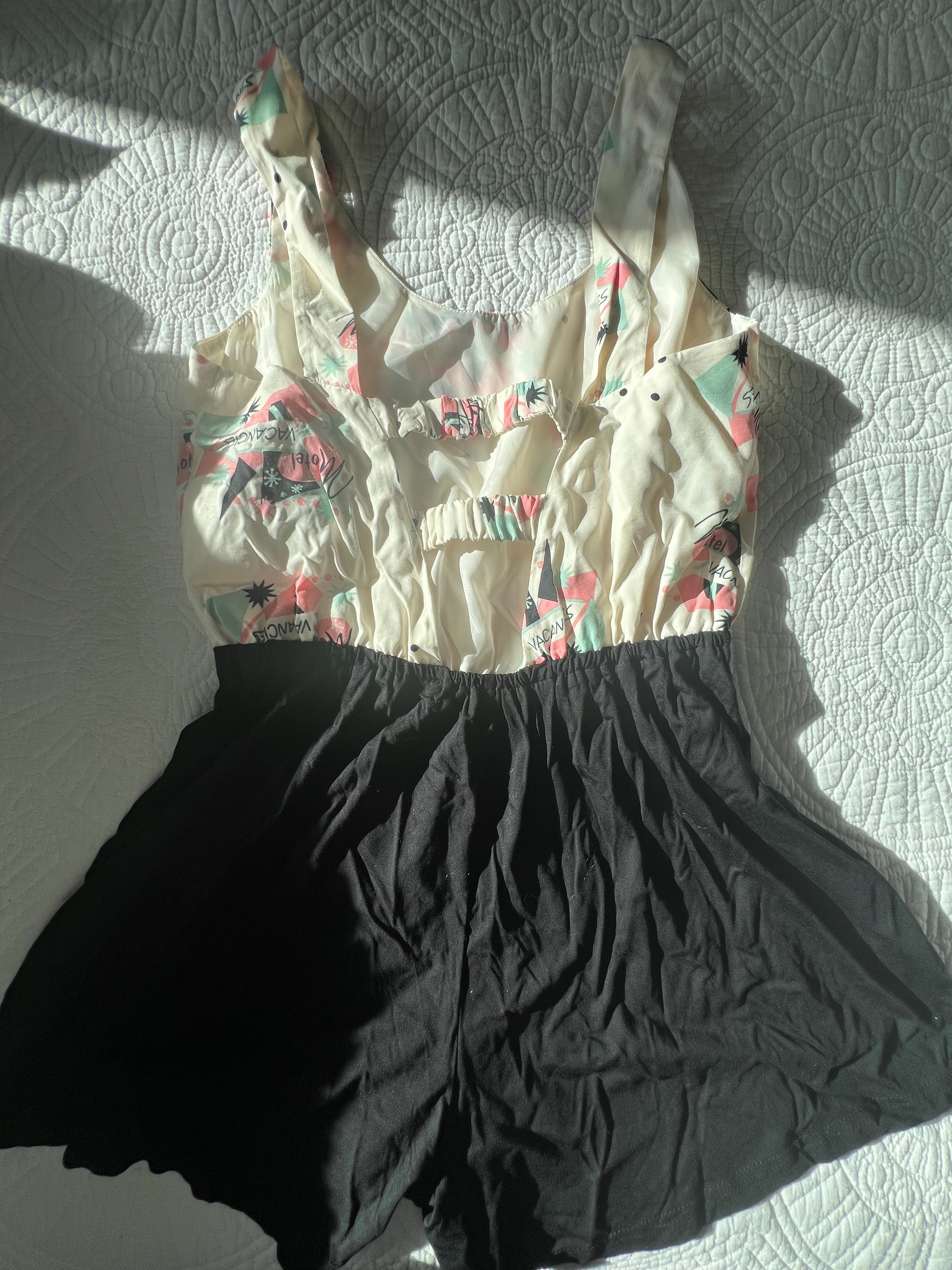 Pattern and black romper