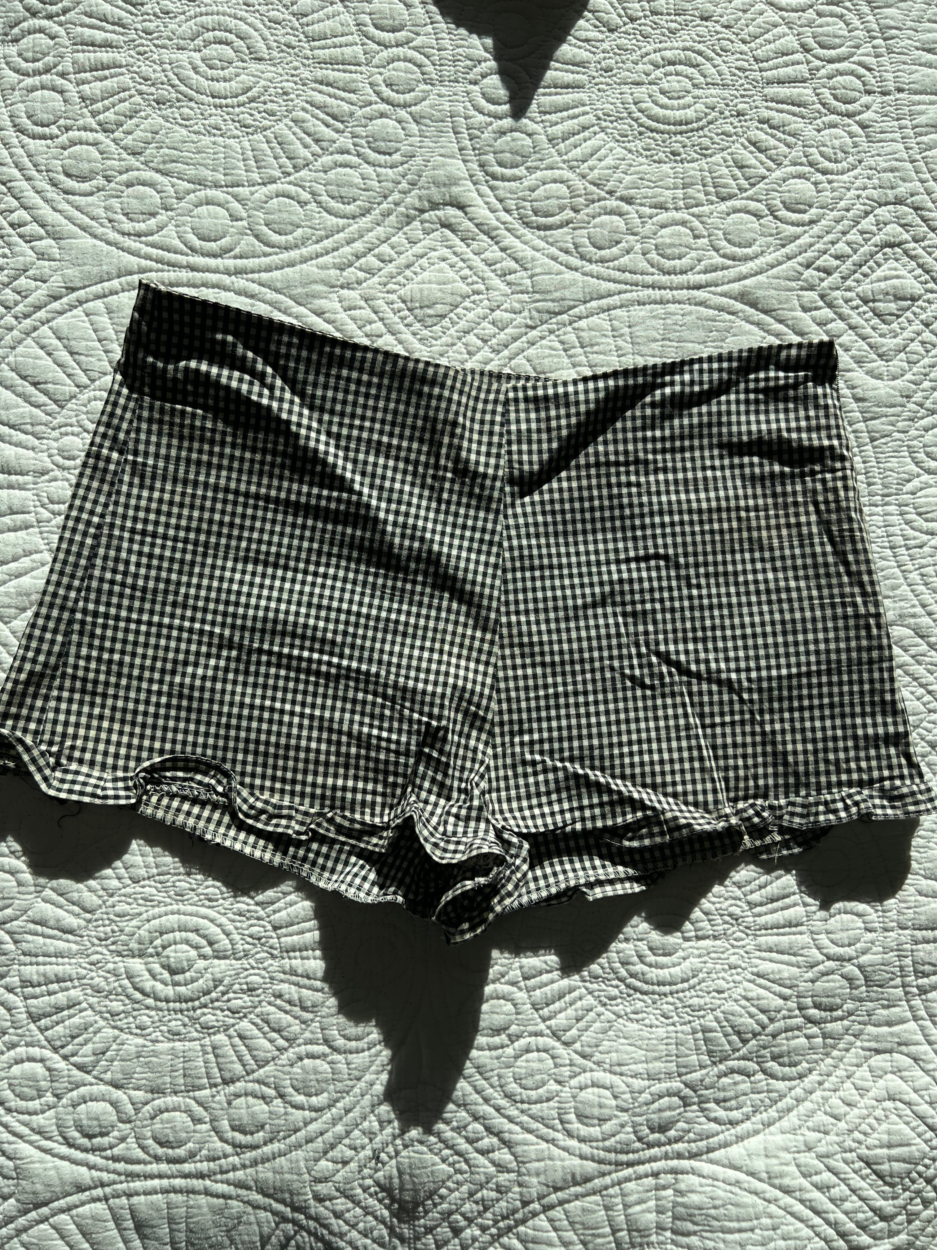 Checkered mini short