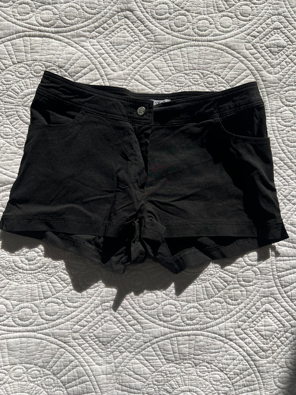 Black material shorts