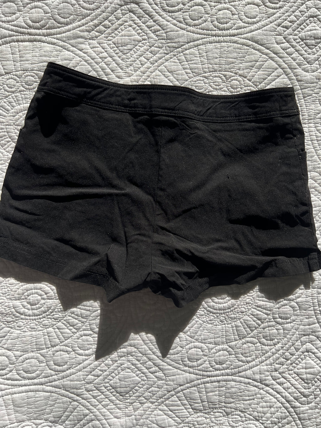 Black material shorts