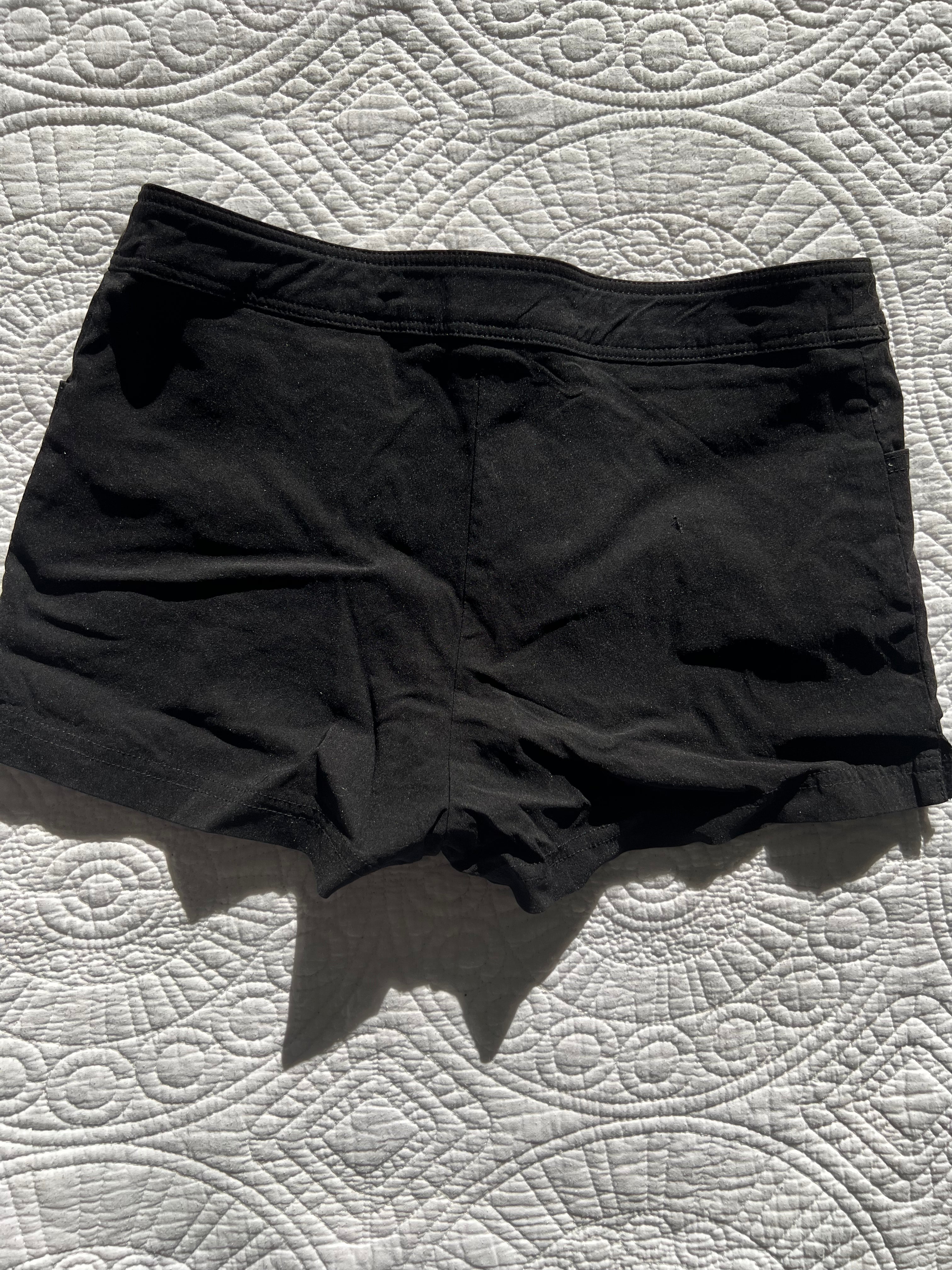 Black material shorts