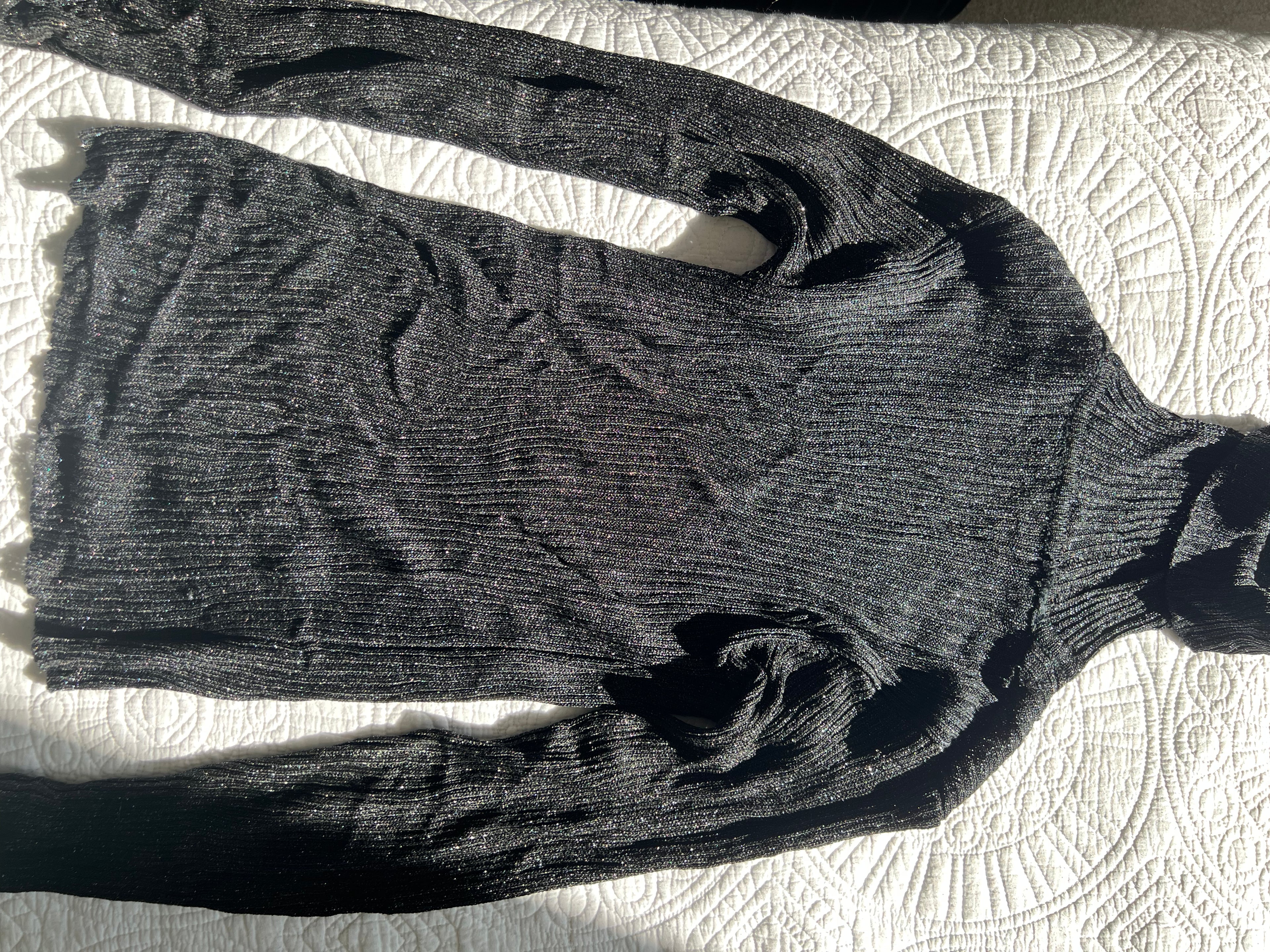 Shimmer style dark grey knitted turtle neck top