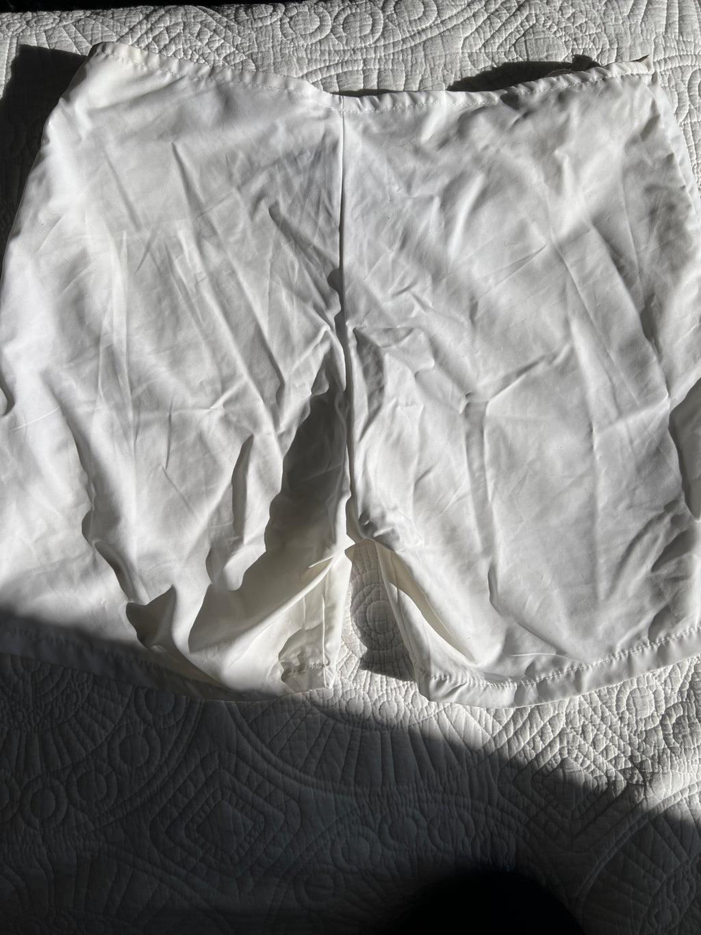 White velcro two piece set with under shorts and detatchable skirt