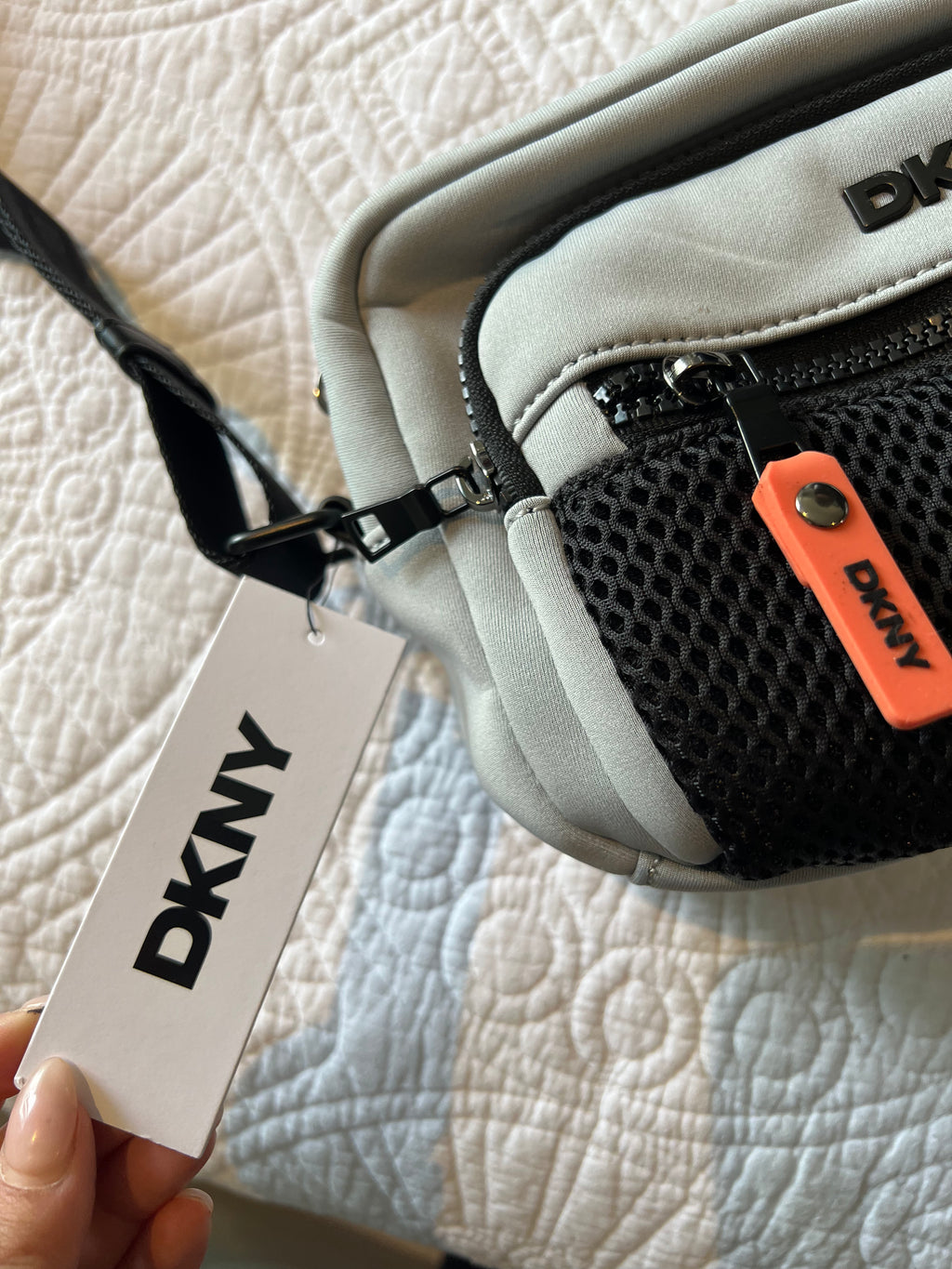 Grey DKNY crossbody bag