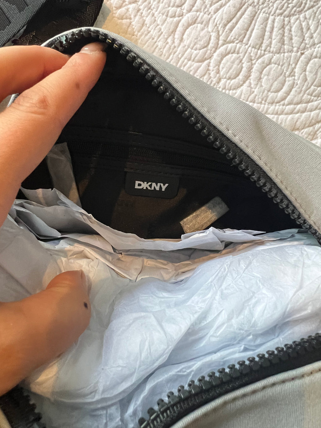 Grey DKNY crossbody bag