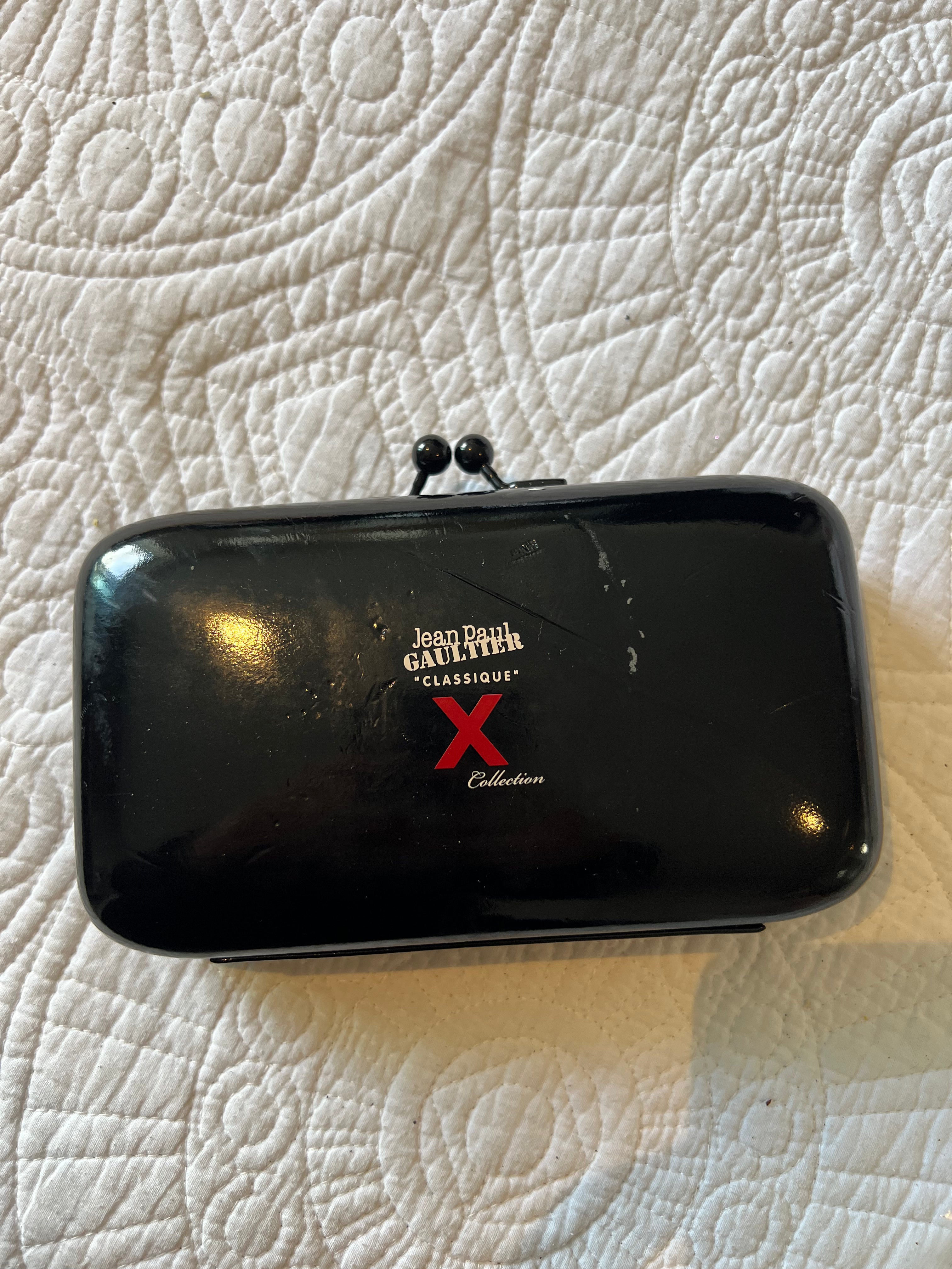 Jean Paul Gaultier black clutch purse