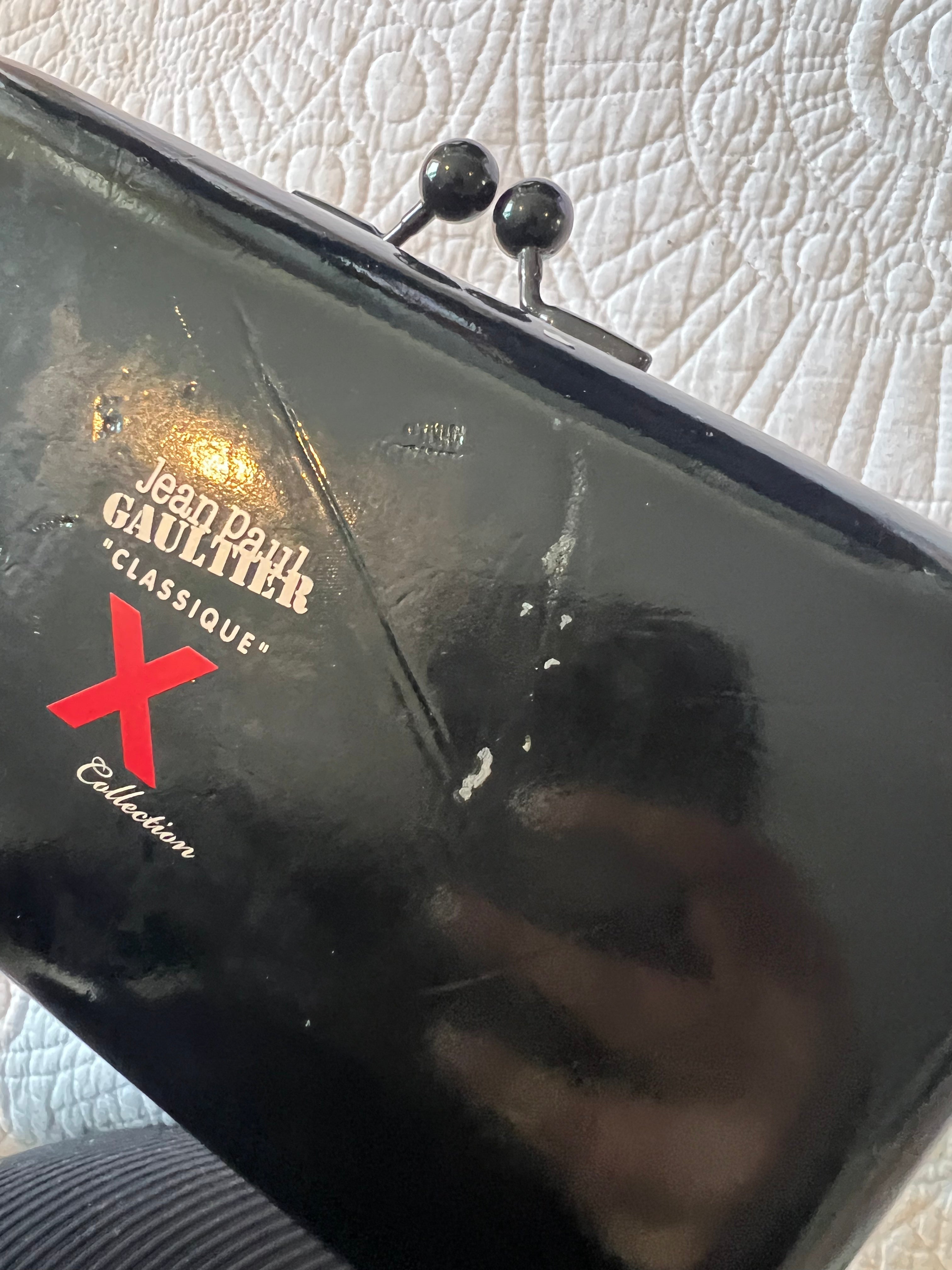 Jean Paul Gaultier black clutch purse