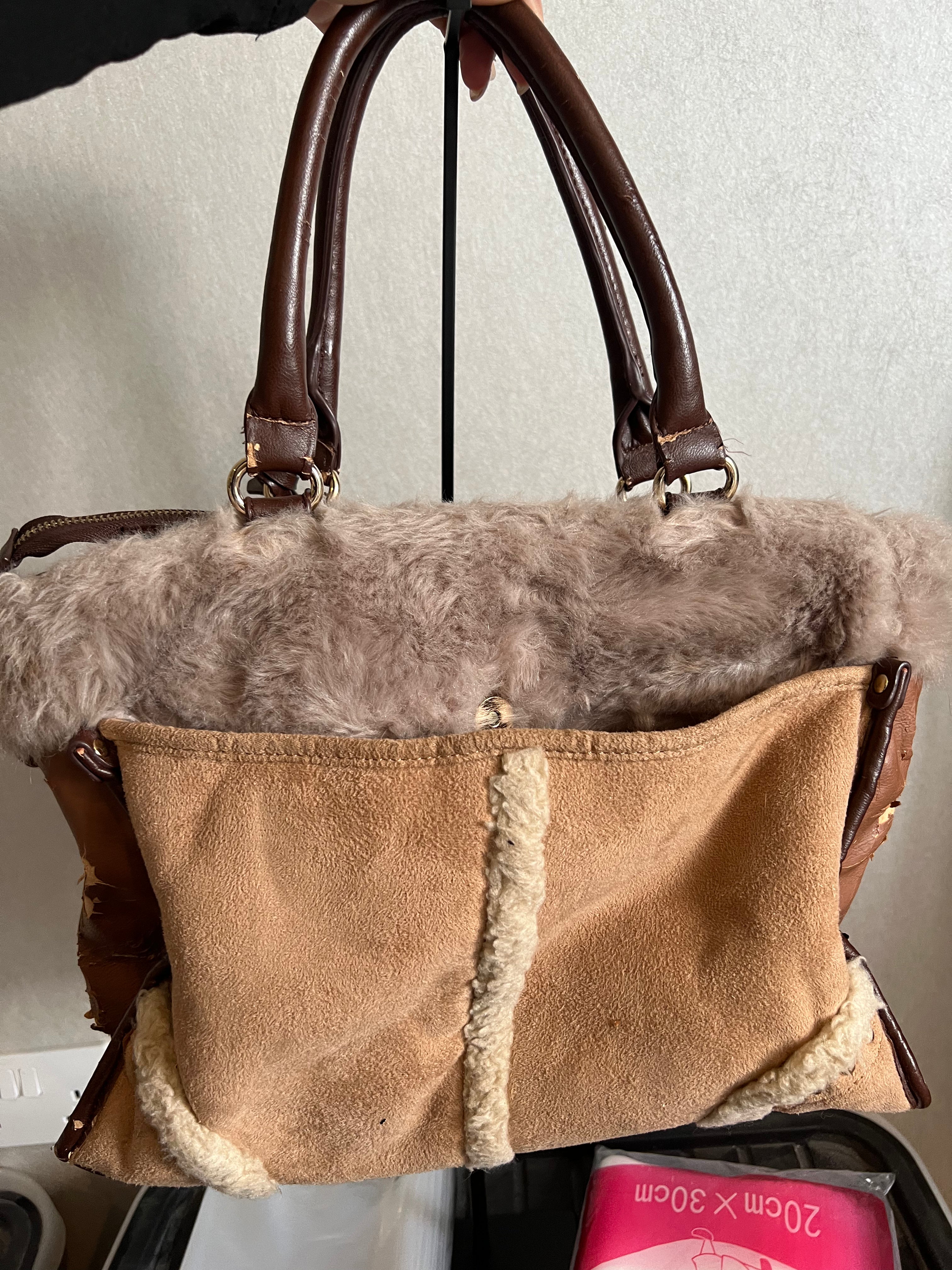 Brown handbag / leather style material