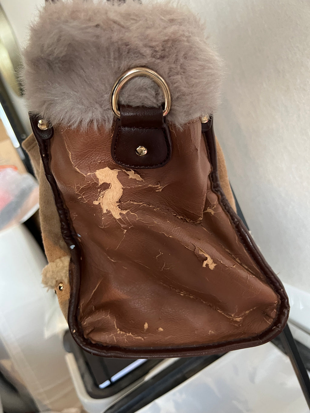 Brown handbag / leather style material
