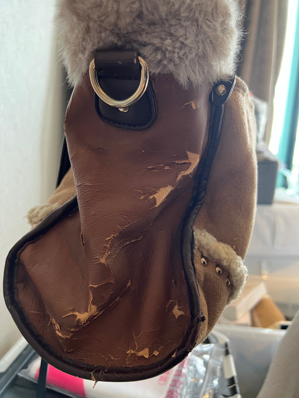 Brown handbag / leather style material