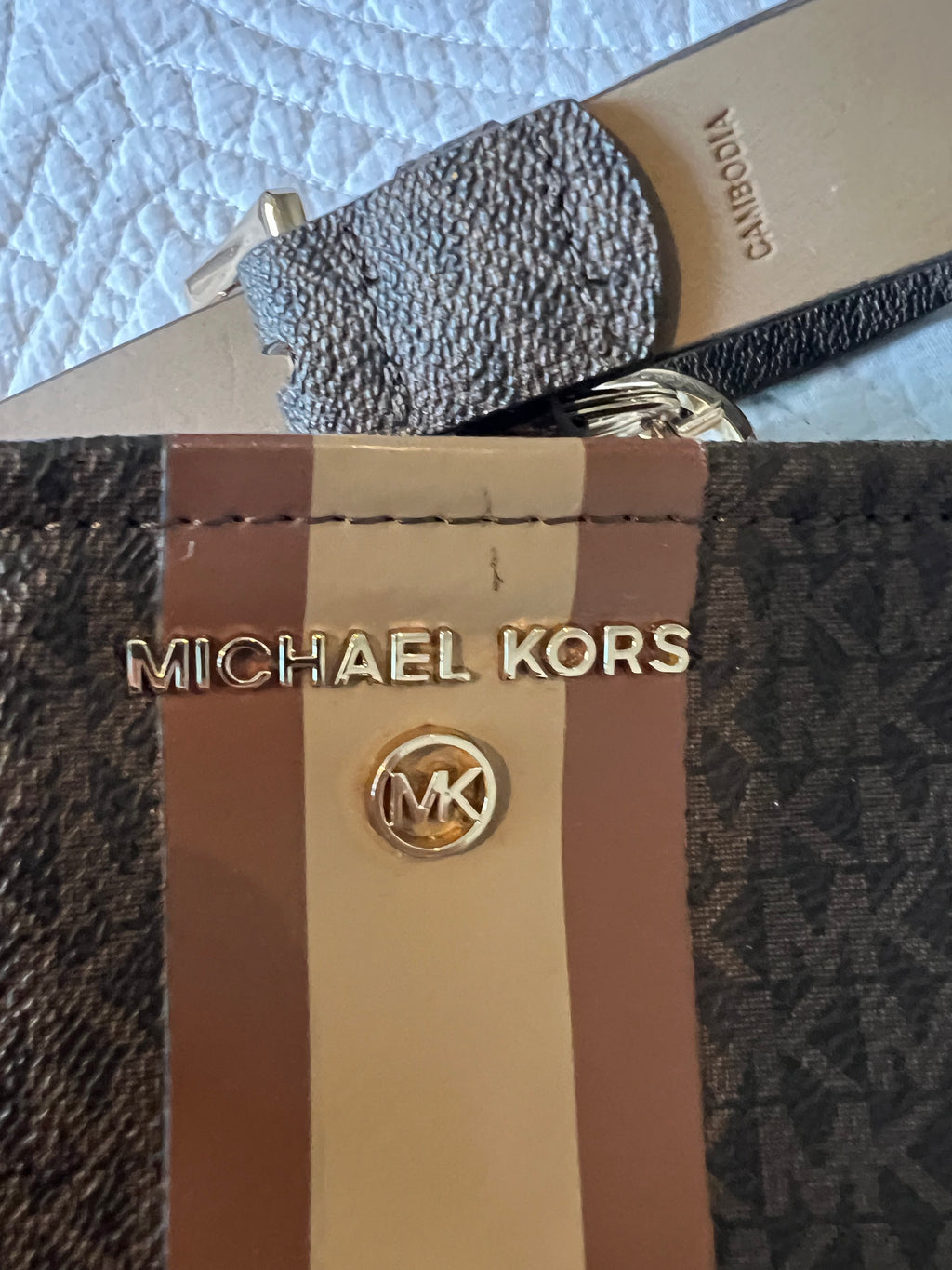 Michael Kors Grey bag Brown leather style small strap bag