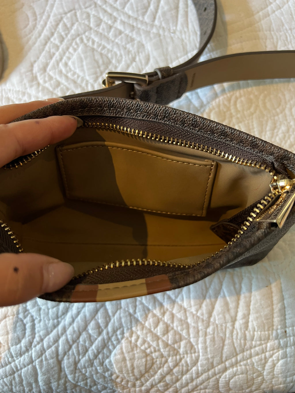 Michael Kors Grey bag Brown leather style small strap bag