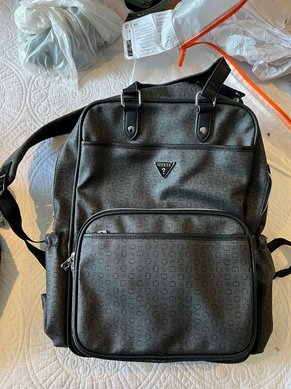 Guess large grey/black back pack