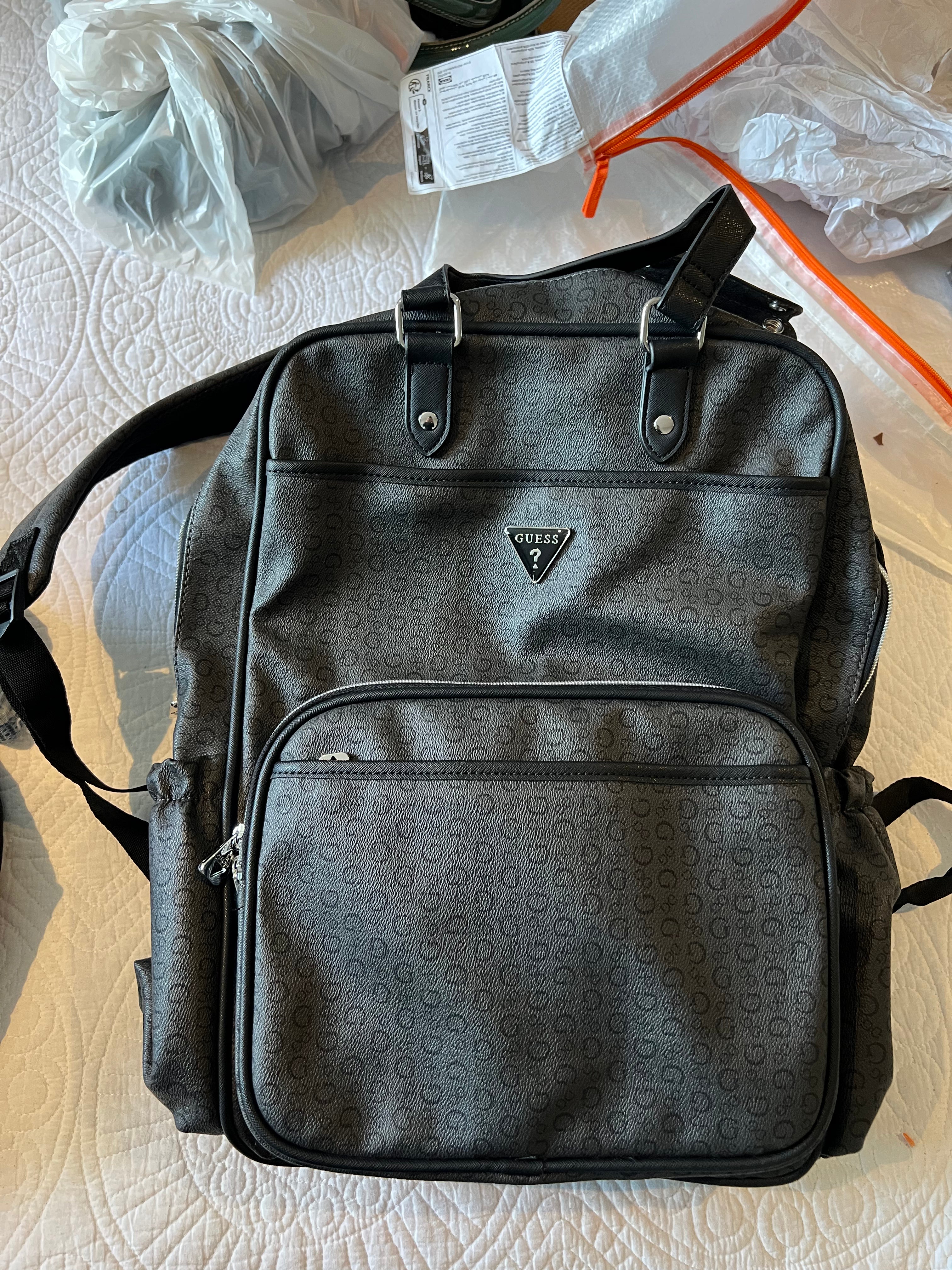 Guess large grey/black back pack