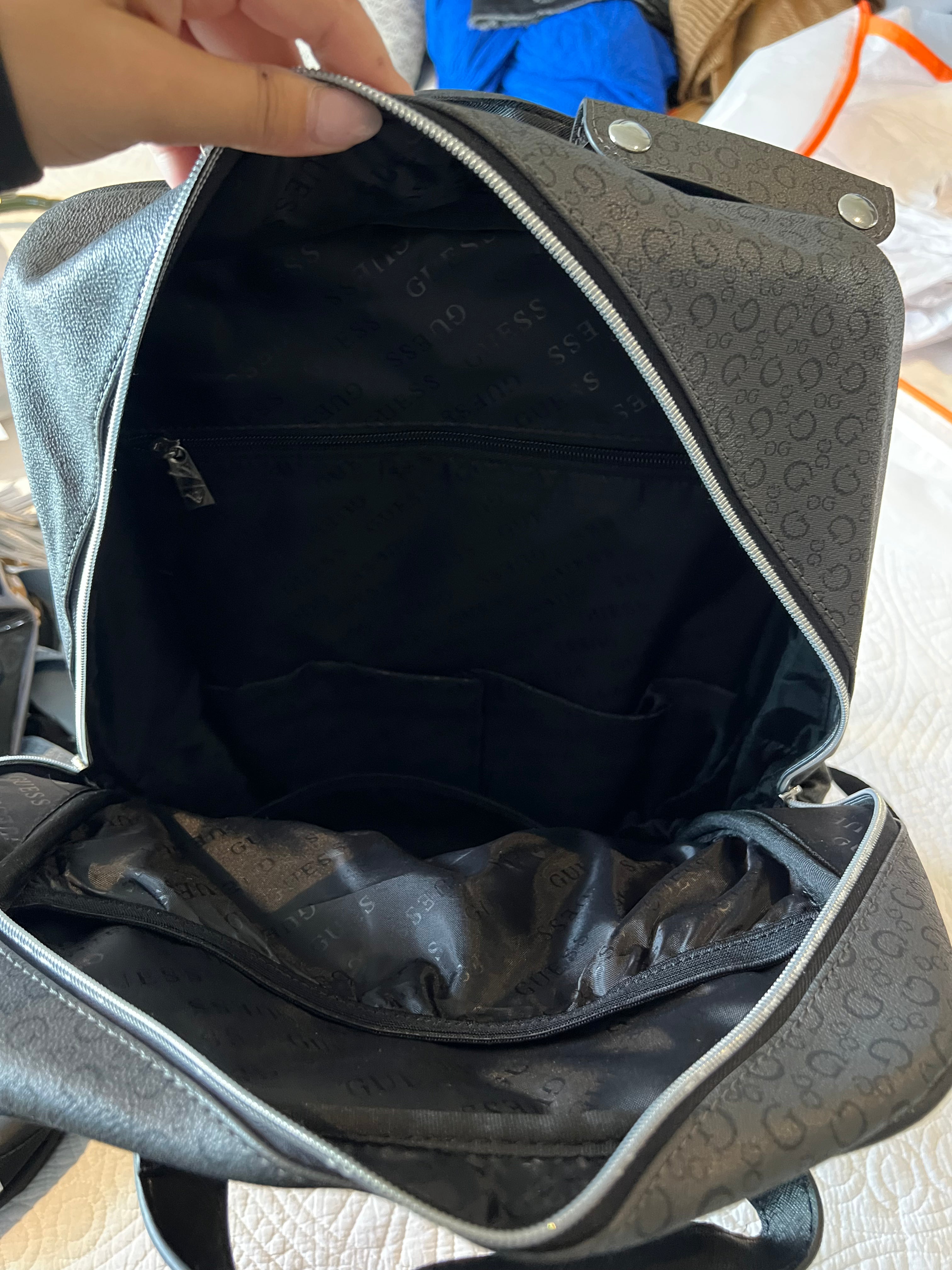 Guess large grey/black back pack