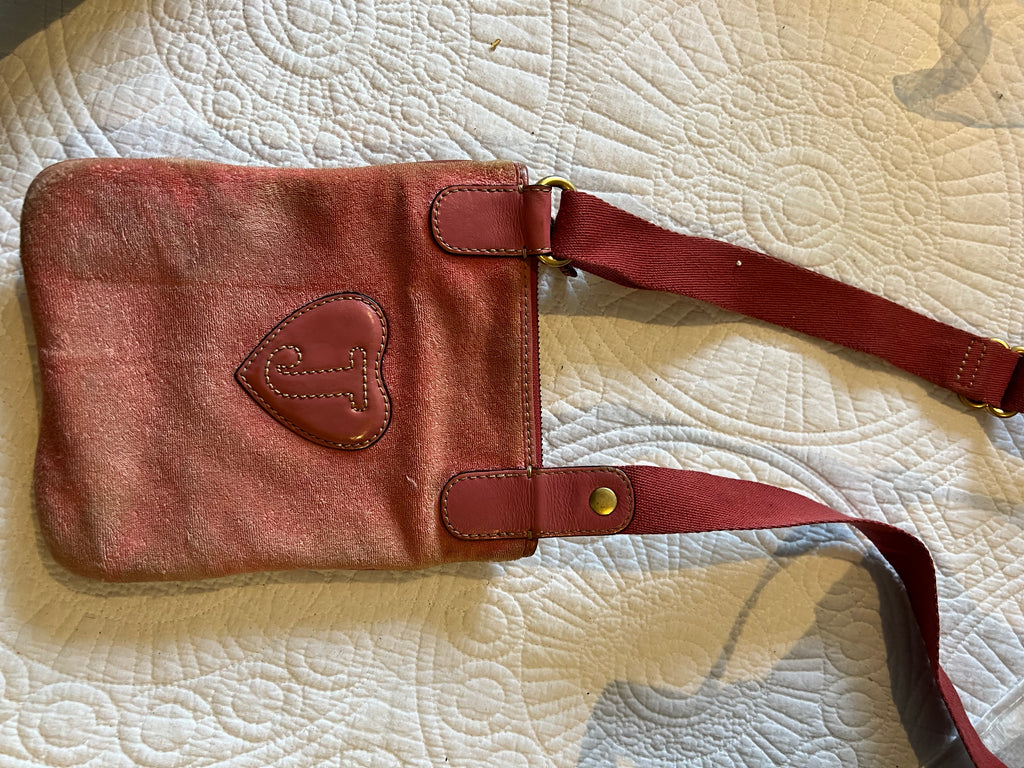 Juicy Couture Pink velvet style fabric shoulder bag