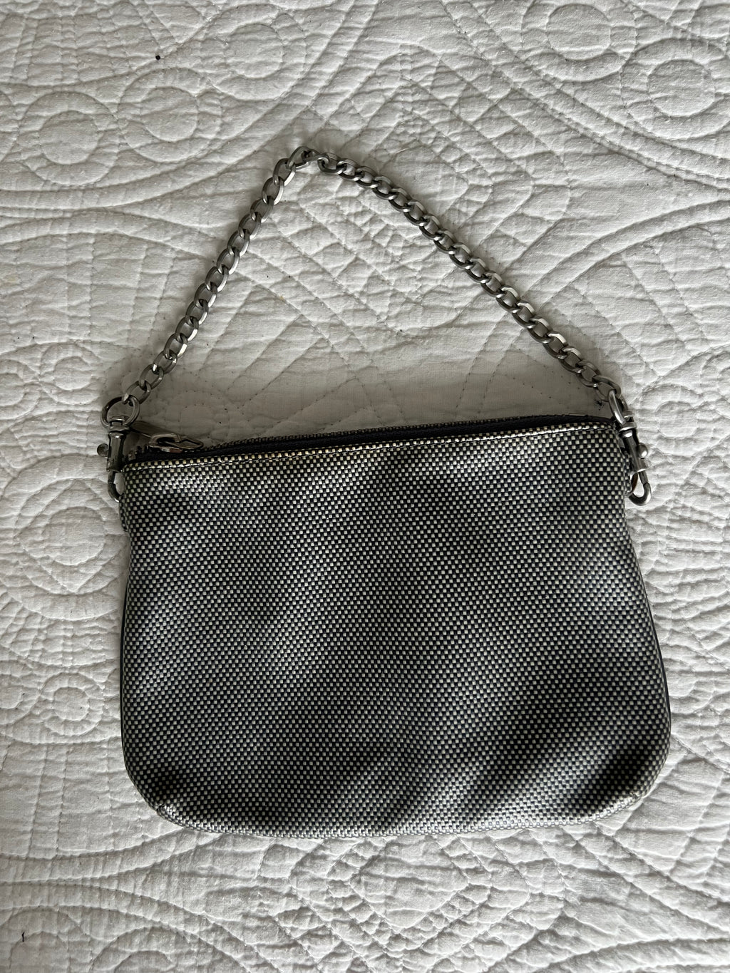 Grey / silver zip up purse