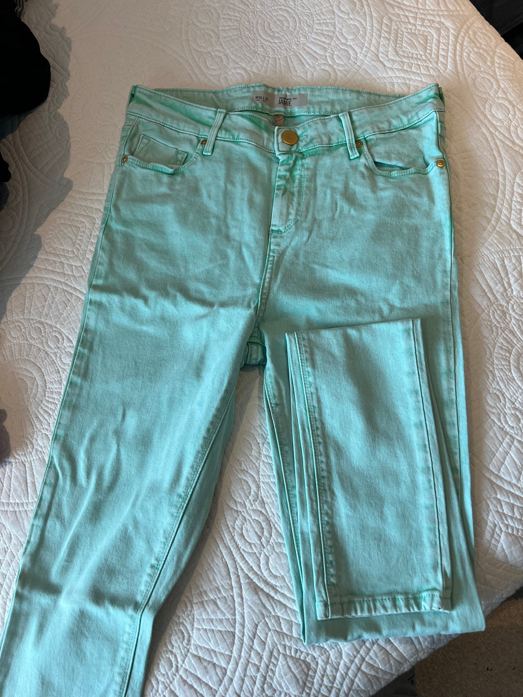 Cyan blue skinny jeans / tall / Mid rise