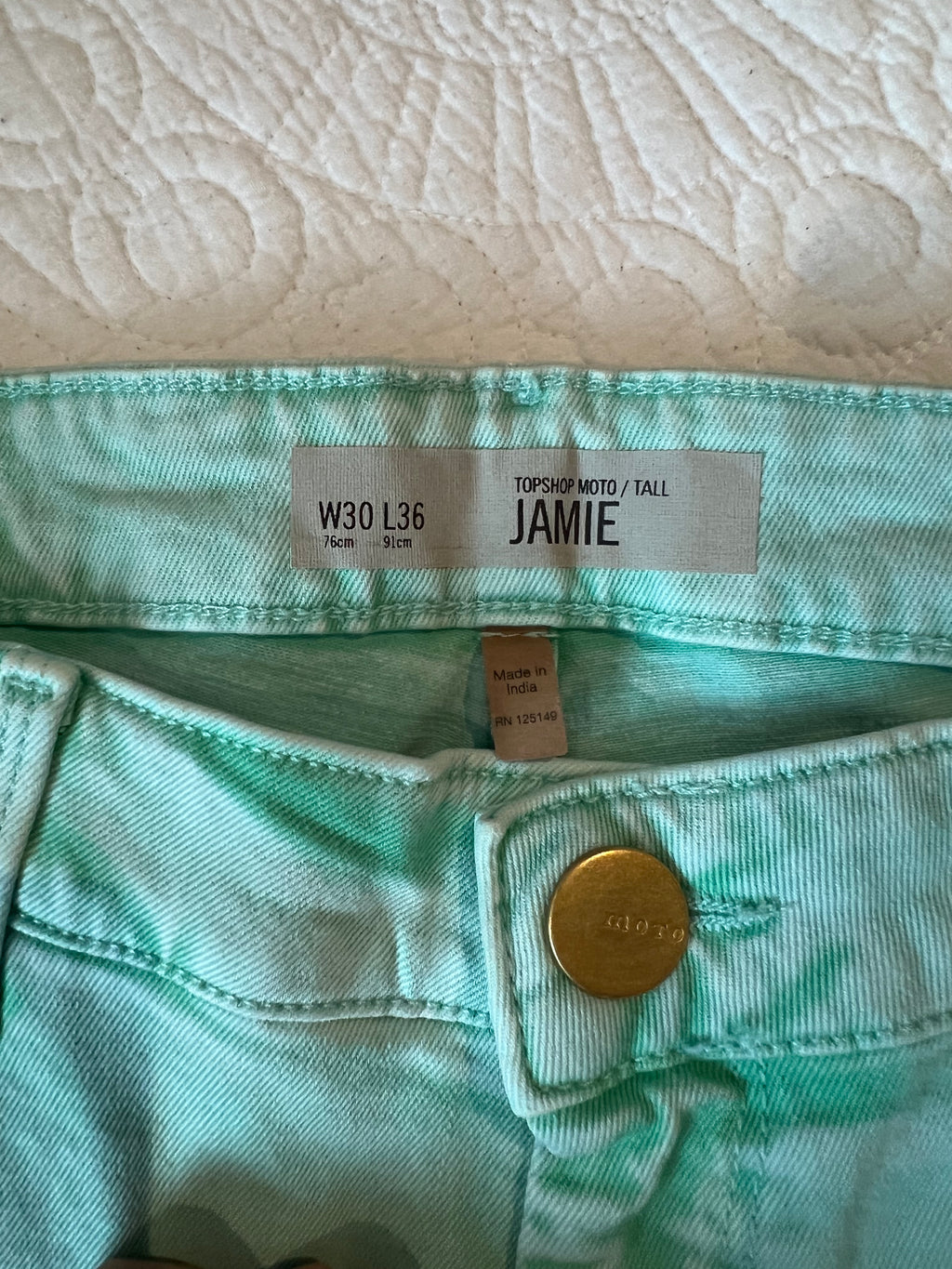 Cyan blue skinny jeans / tall / Mid rise