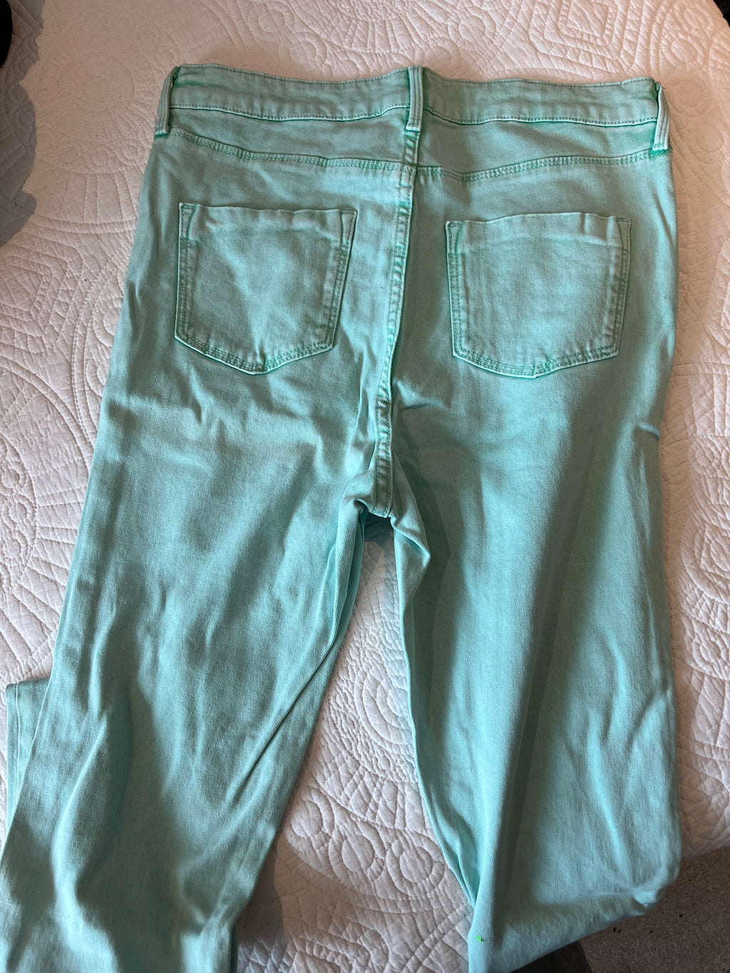 Cyan blue skinny jeans / tall / Mid rise