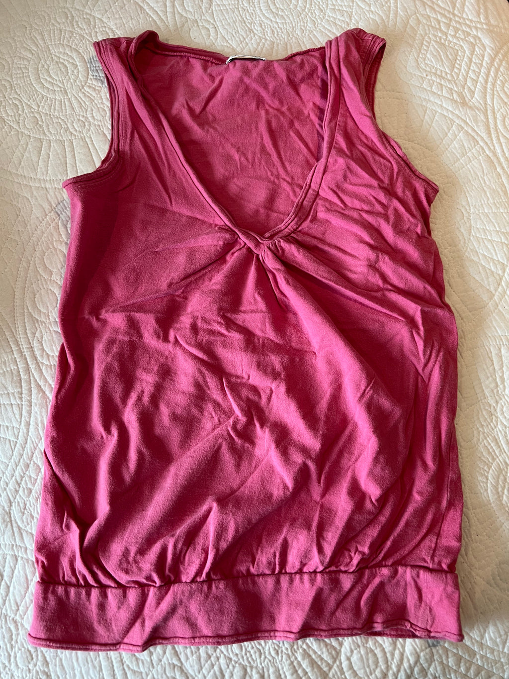 Pink V neck top