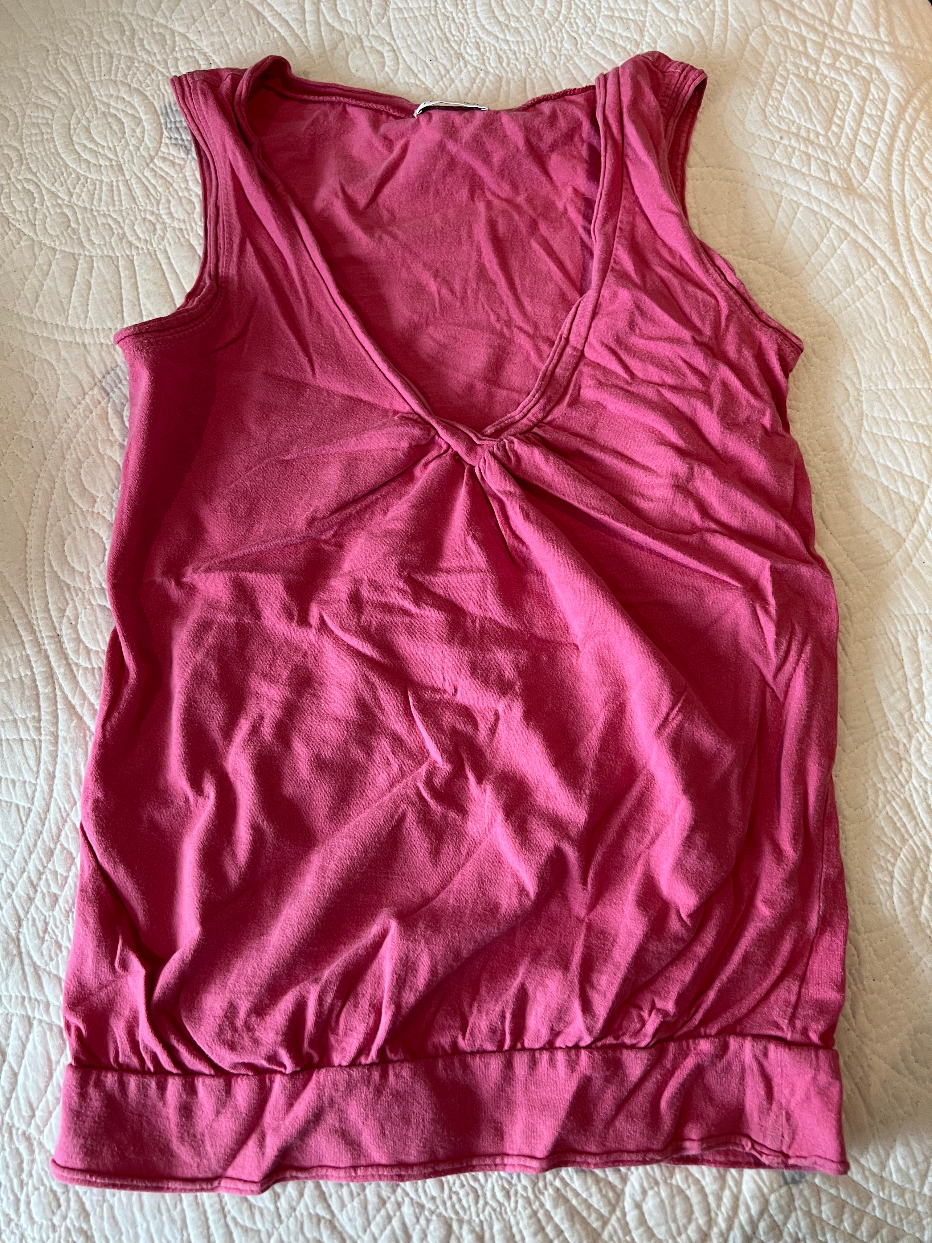 Pink V neck top