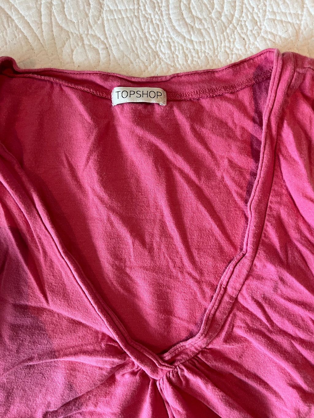 Pink V neck top