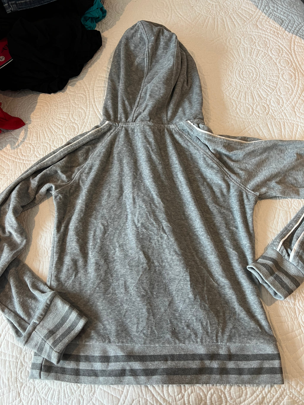golddigga grey zip hoodie / Velvet effect