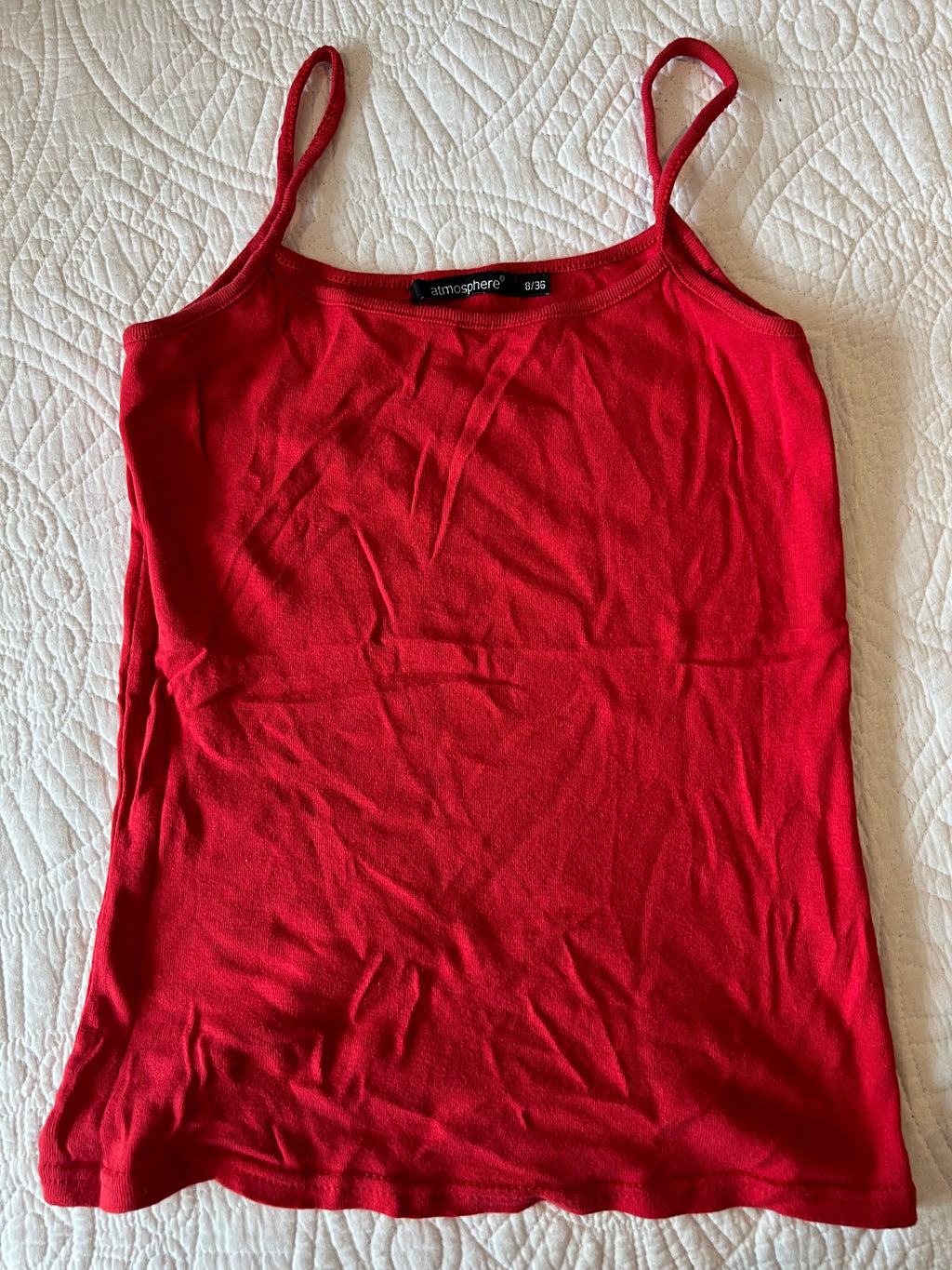 Red spaghetti strap vest