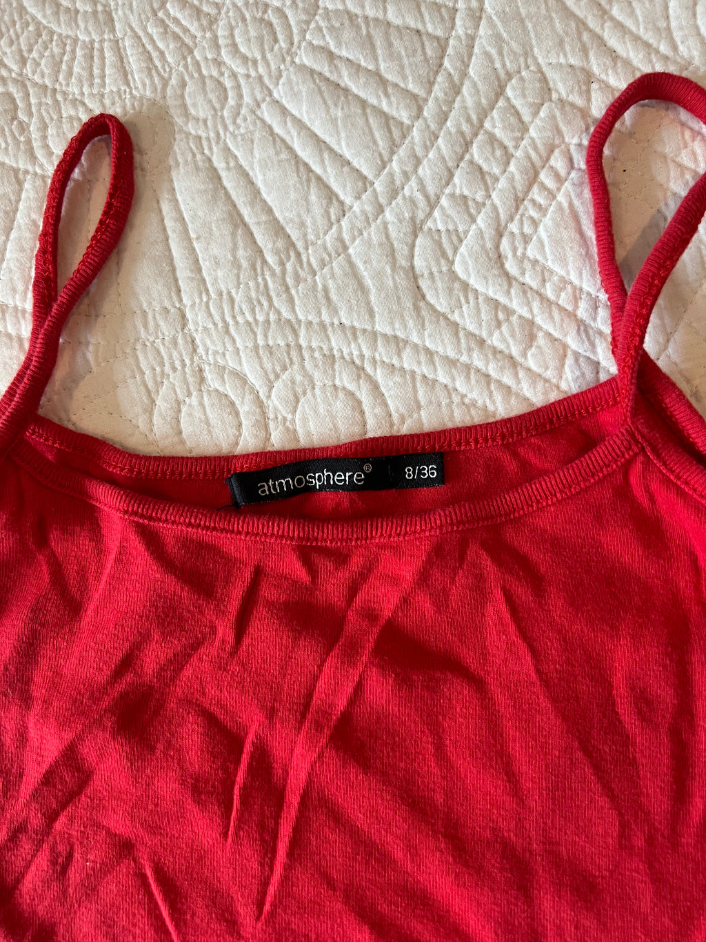 Red spaghetti strap vest