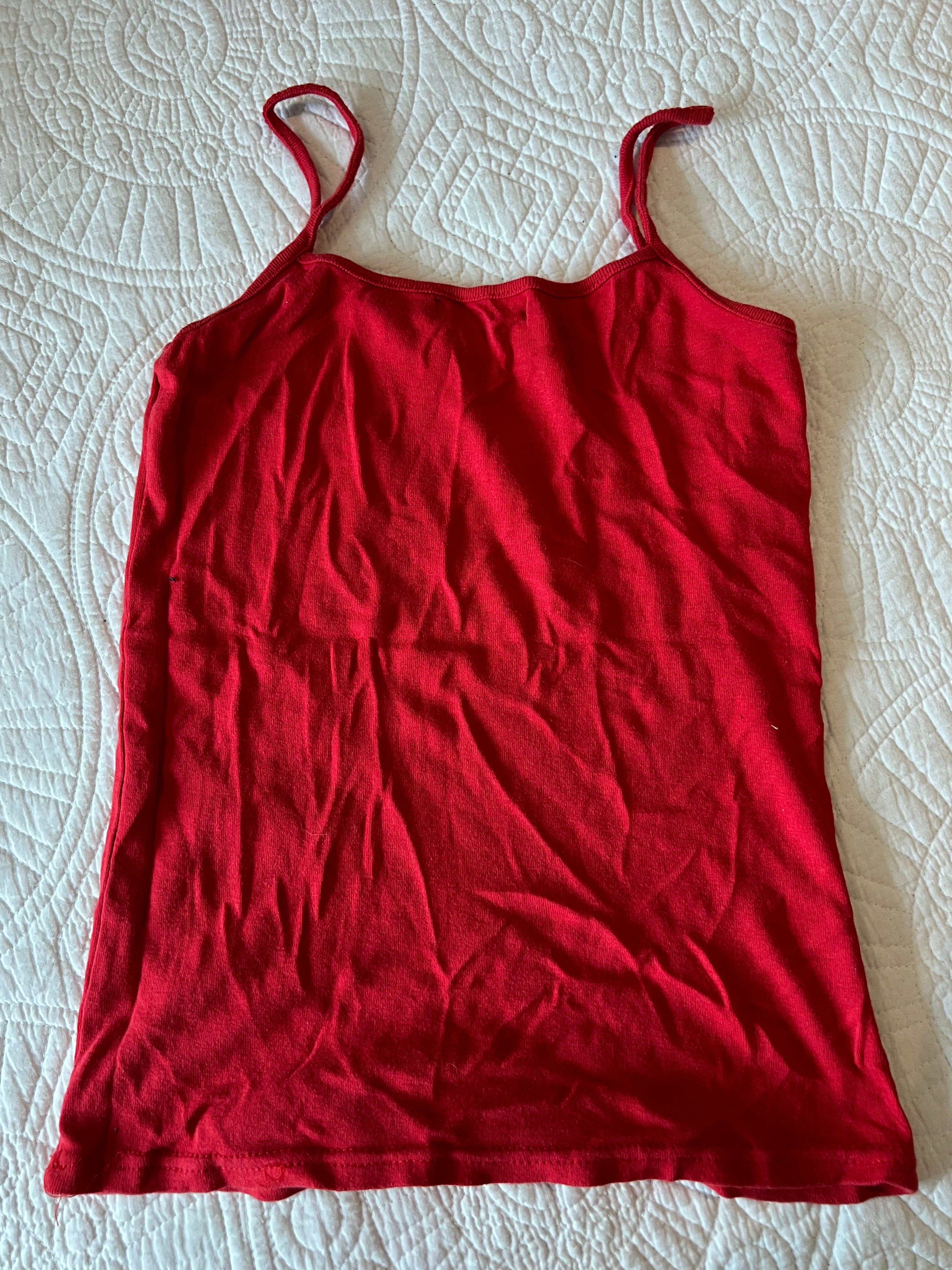 Red spaghetti strap vest