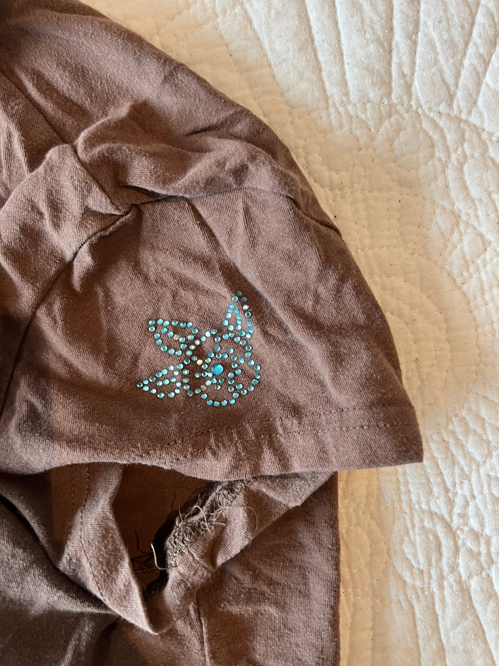 Brown short sleeve top / Button up
