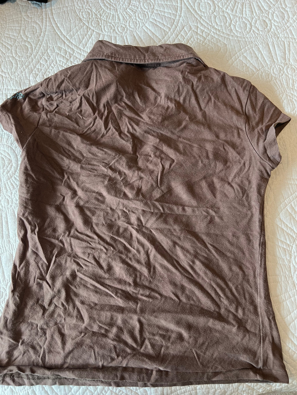 Brown short sleeve top / Button up