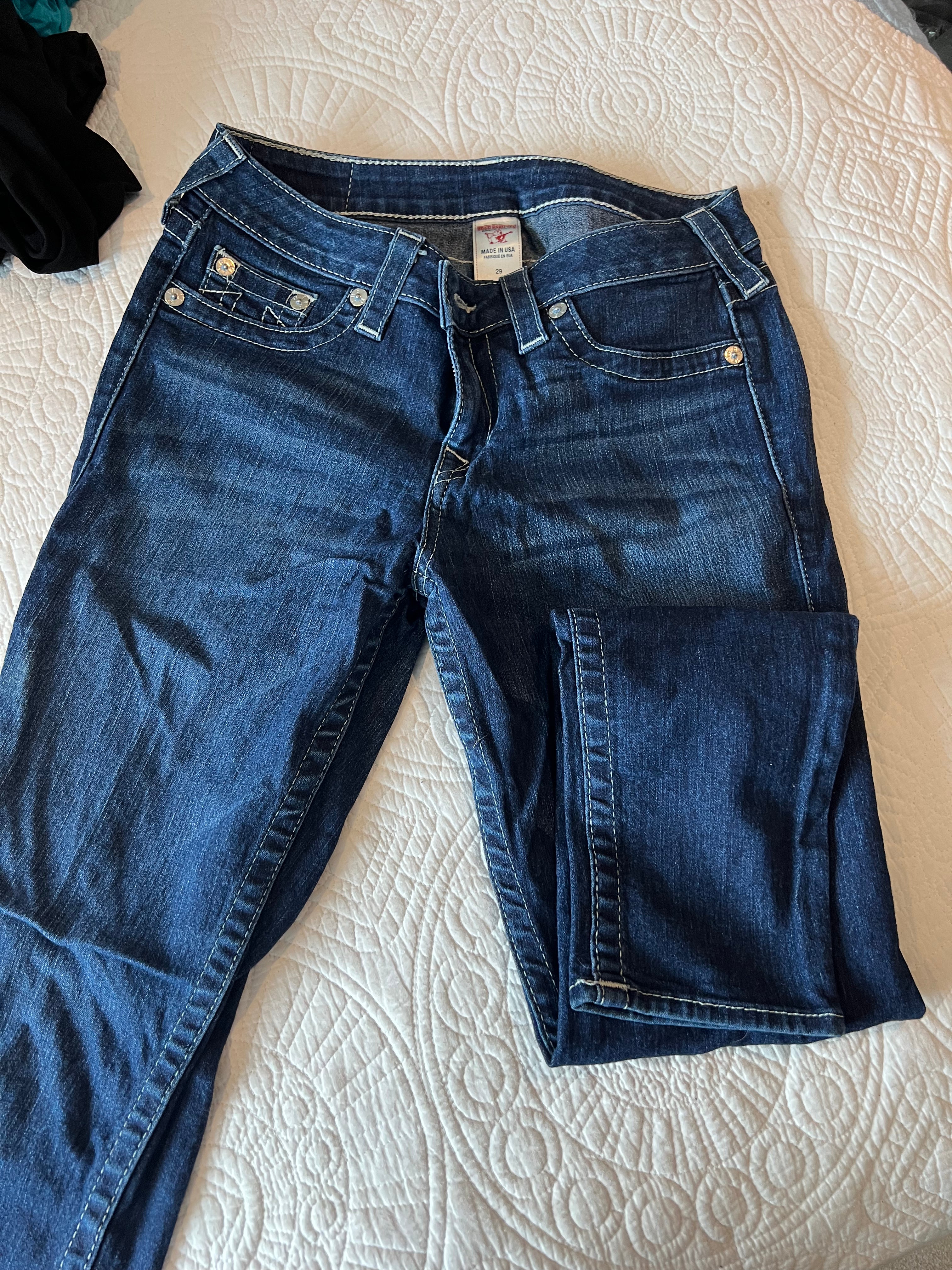 skinny jeans / Low rise / Dark blue wash