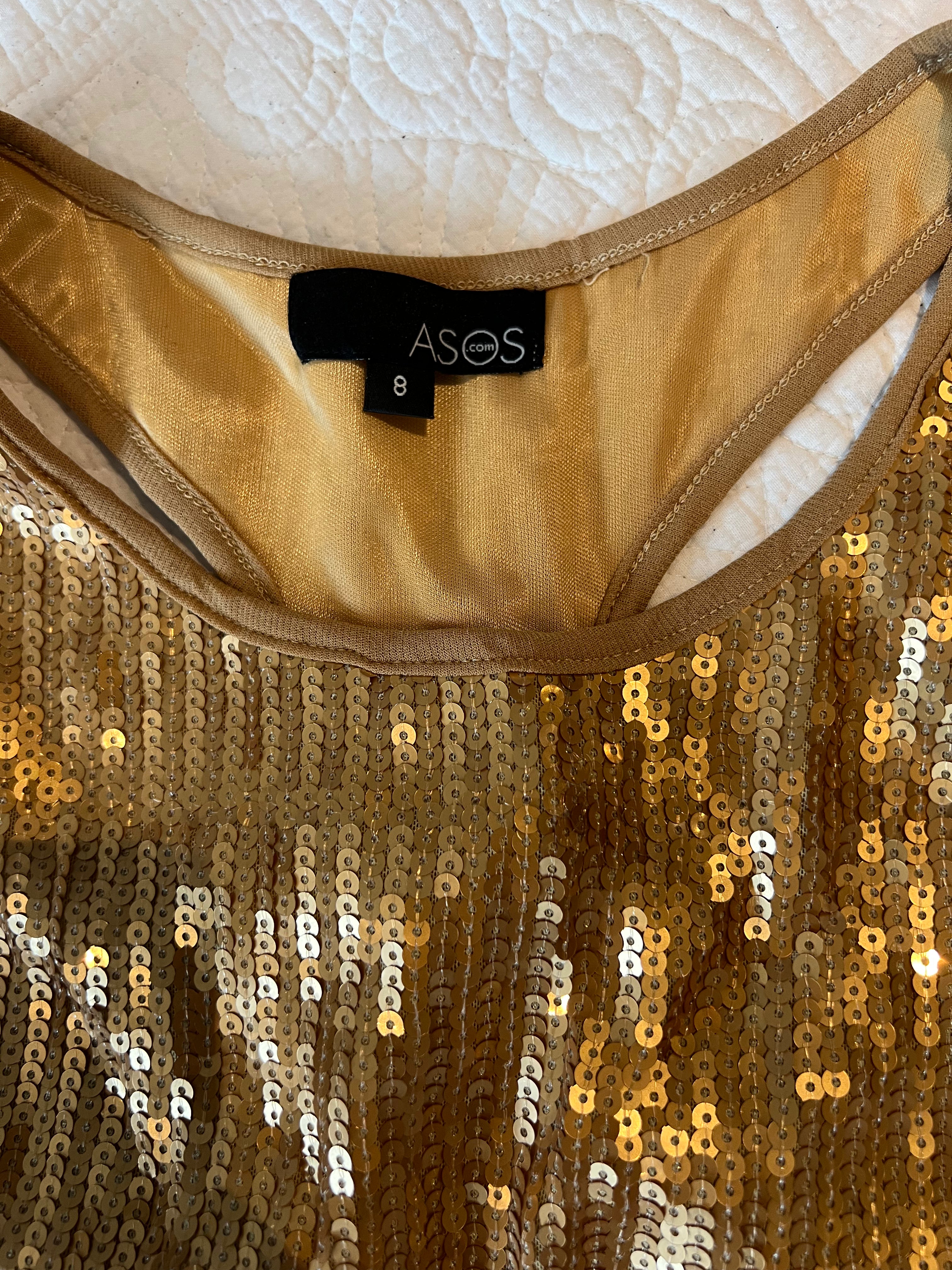 Sequin sleeveless dress / Midi length