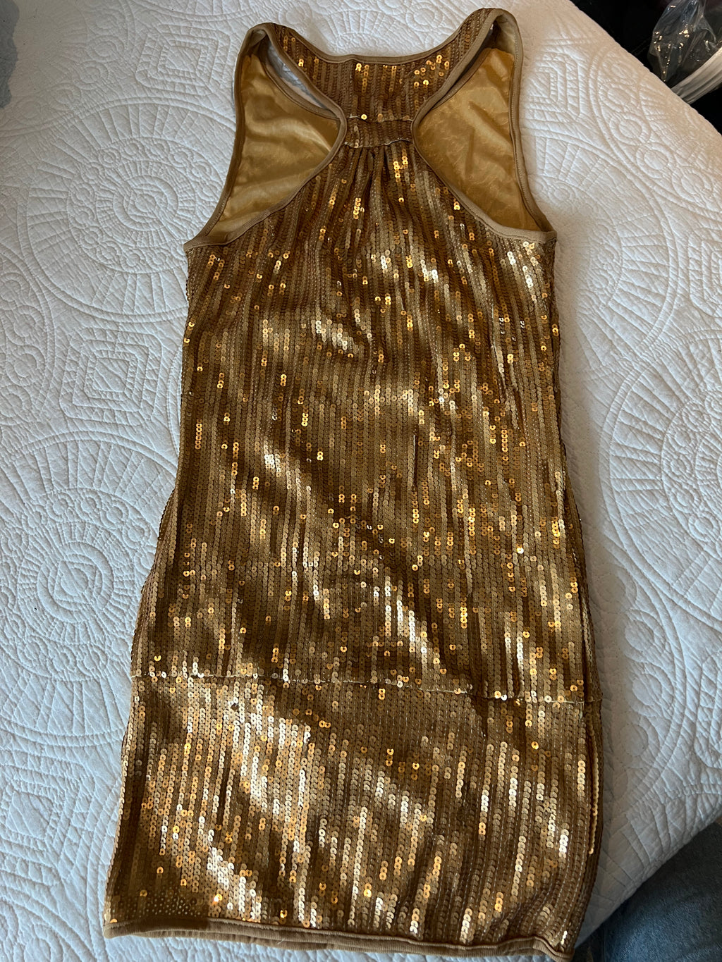 Sequin sleeveless dress / Midi length
