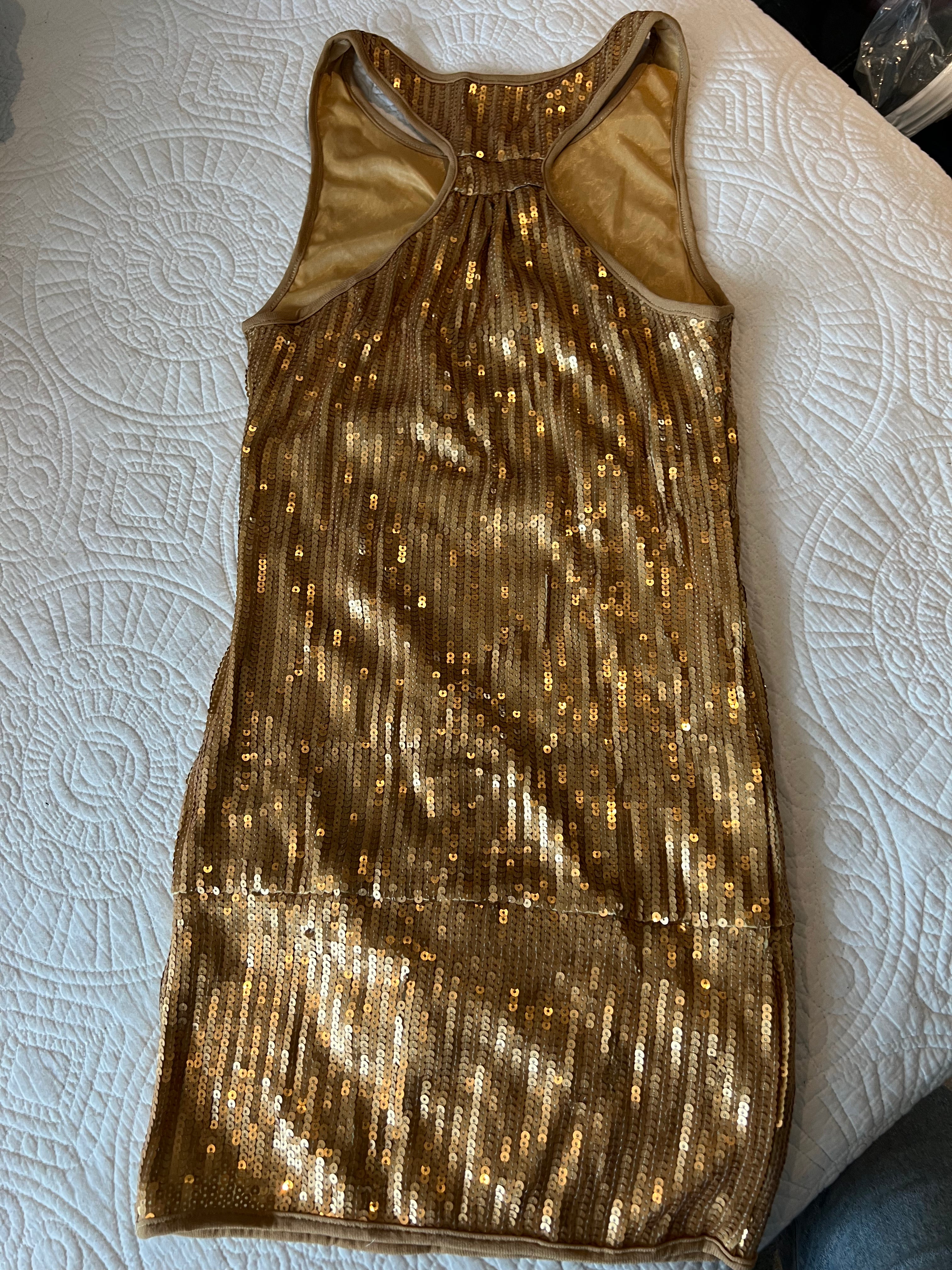 Sequin sleeveless dress / Midi length