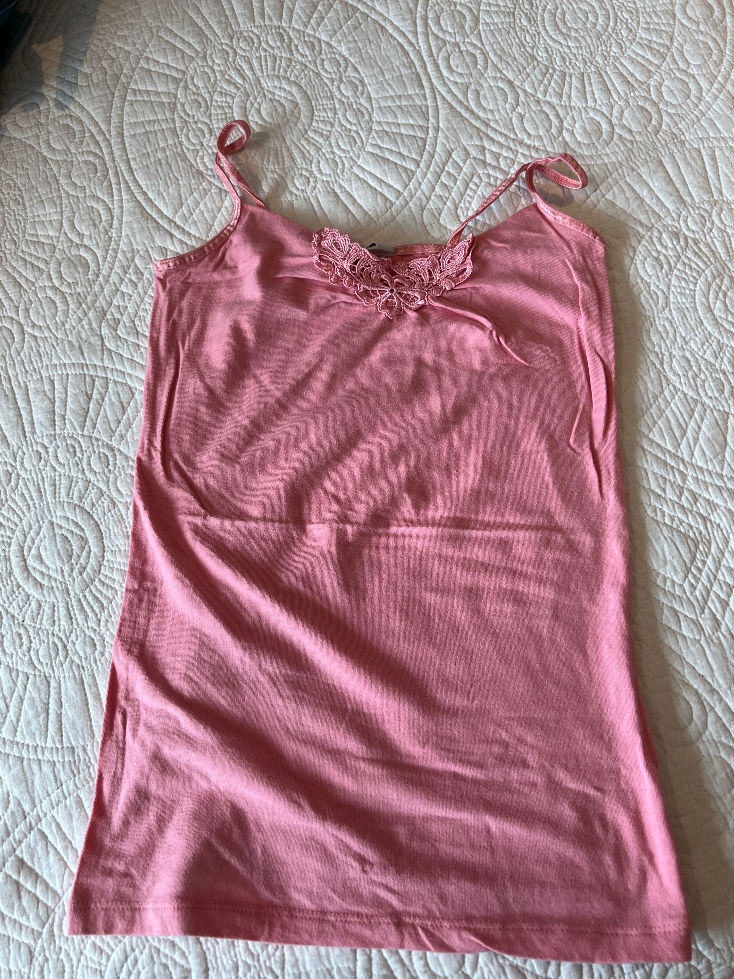 Pink spagetti strap tank top