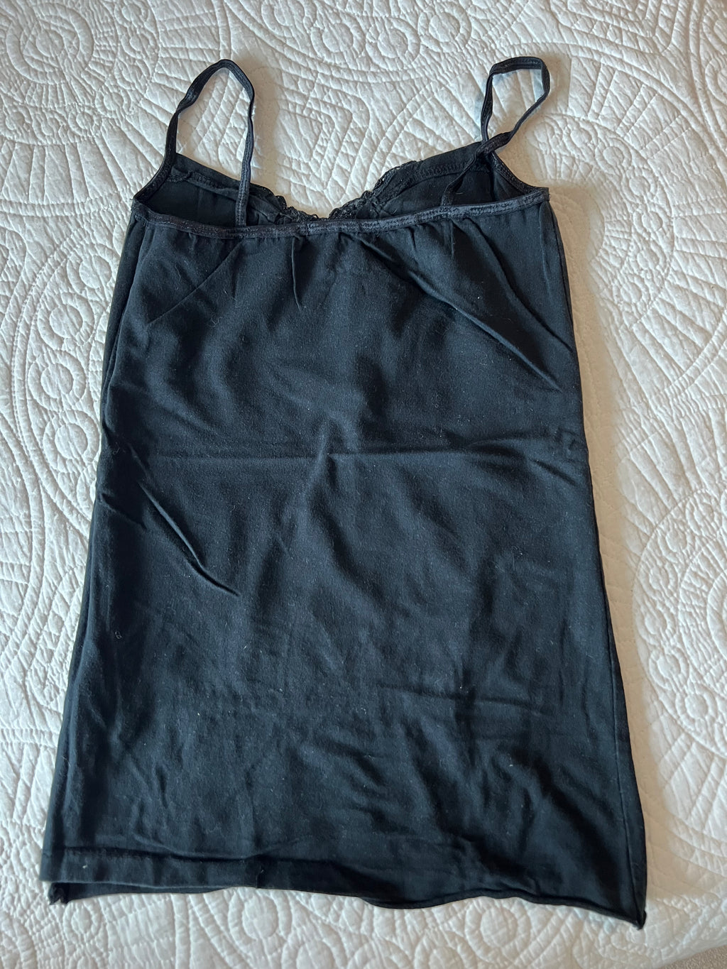 Black spagetti strap tank top / Lace detail