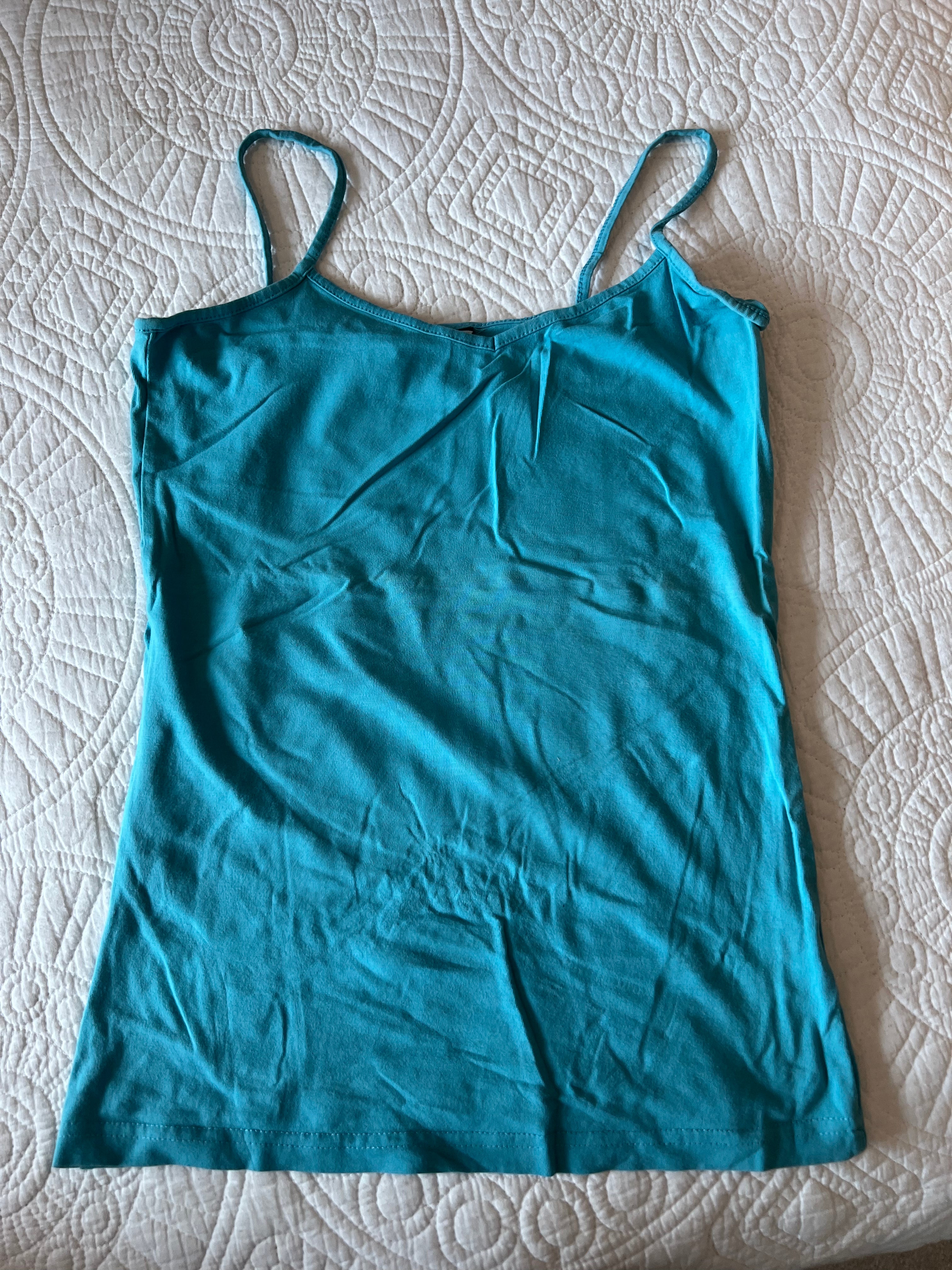 Blue spagetti strap tank top