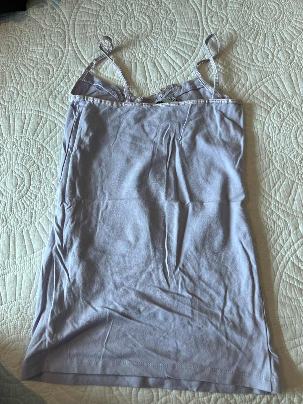 Lilac spagetti strap tank top / Lace detail