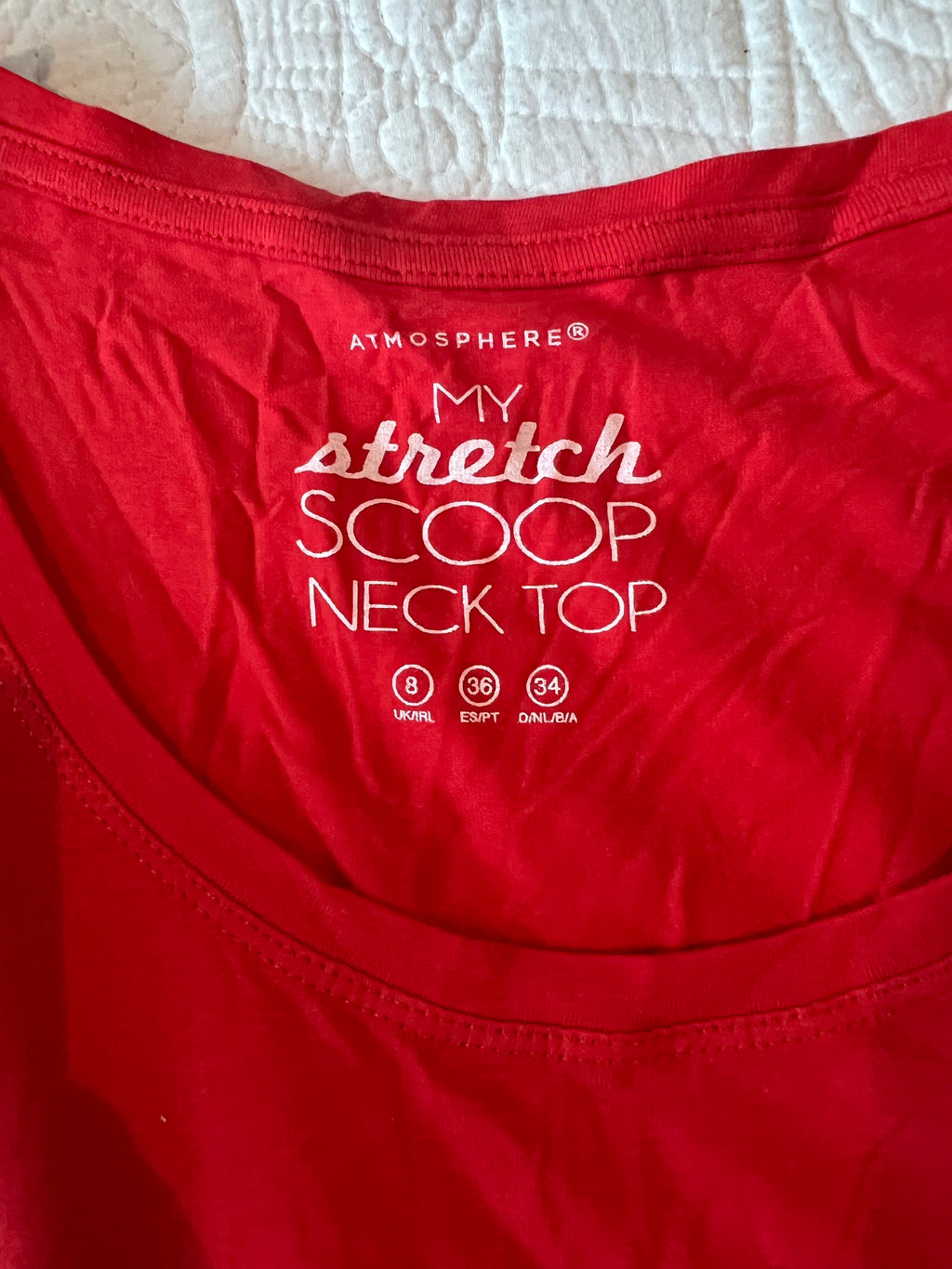 Red long sleeve scoop neck top