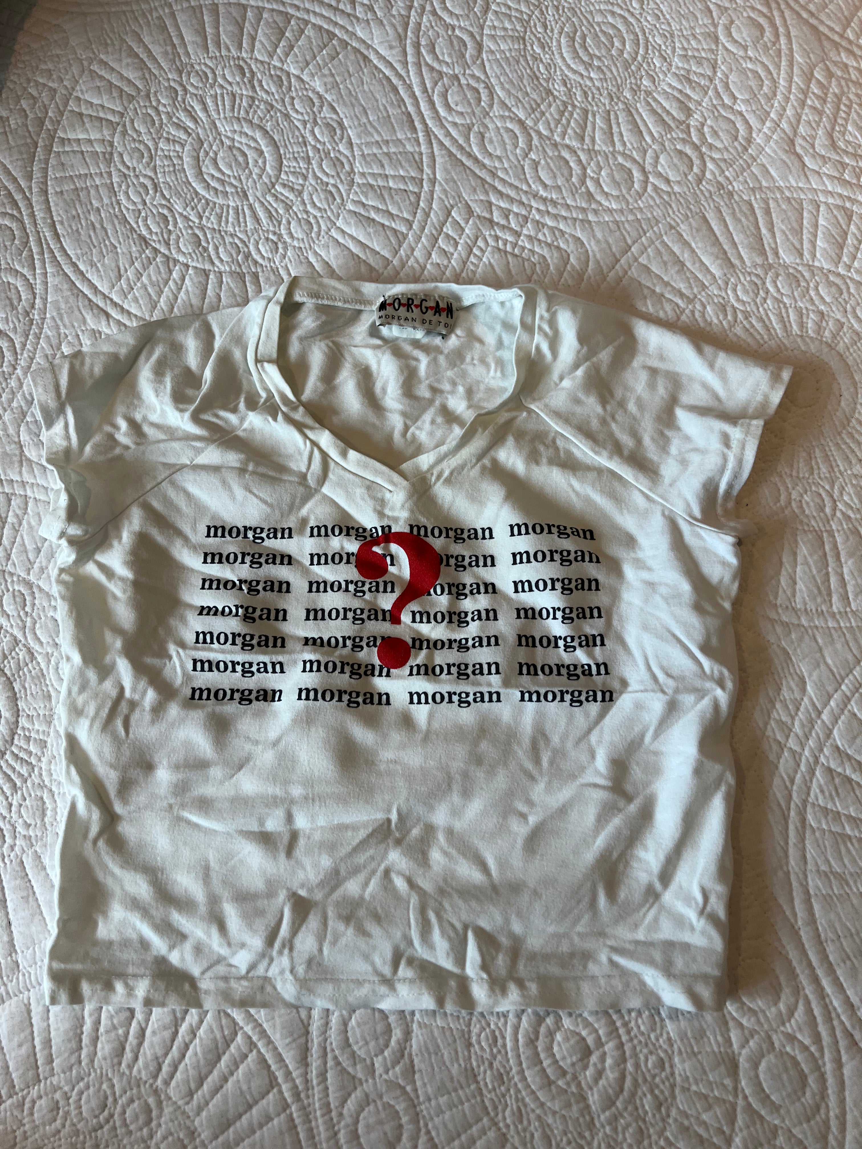 White morgan crop top