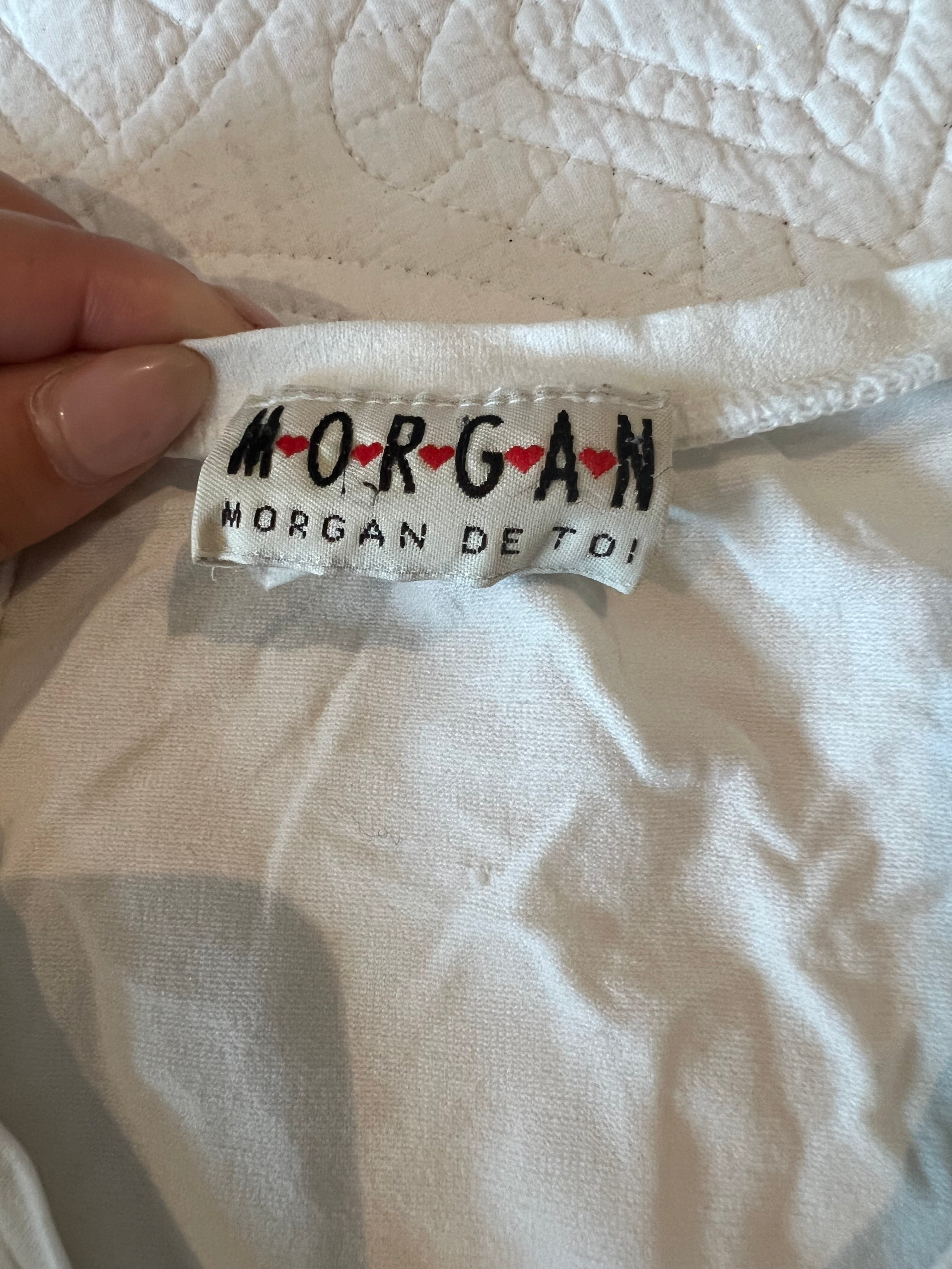White morgan crop top