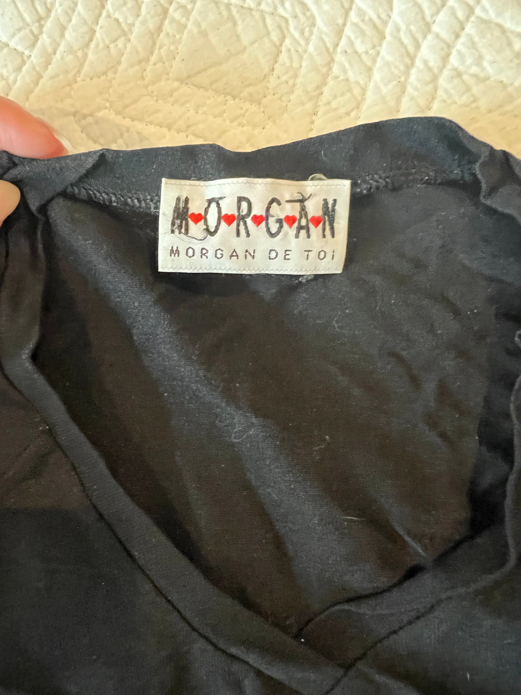 Black morgan crop top