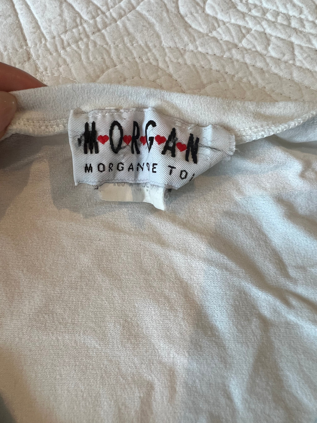 White morgan crop top
