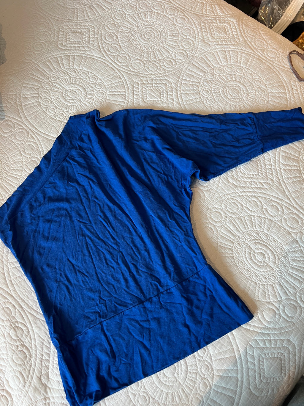 Aysmmetrical blue Top