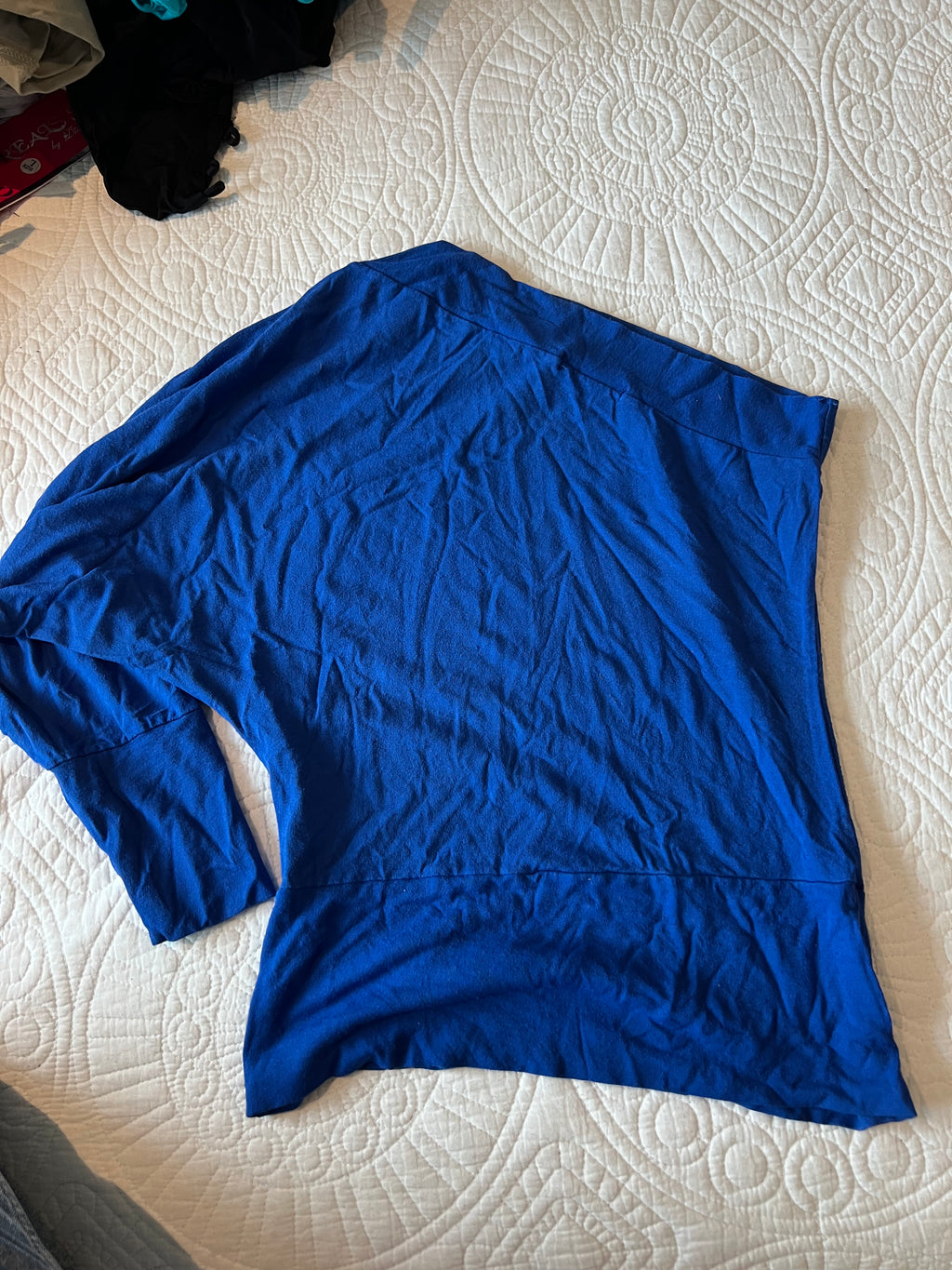 Aysmmetrical blue Top